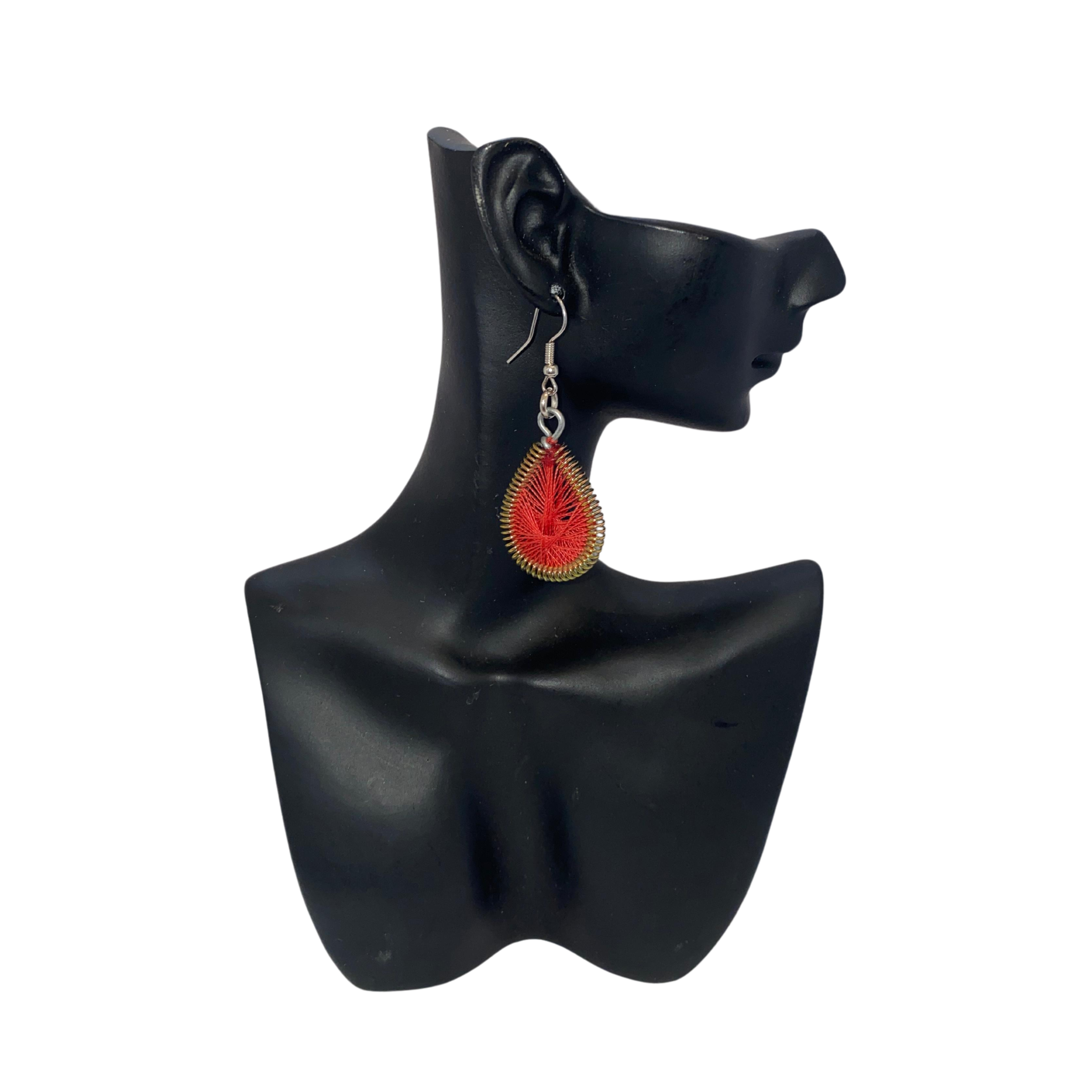Small Woven African Cotton Earrings