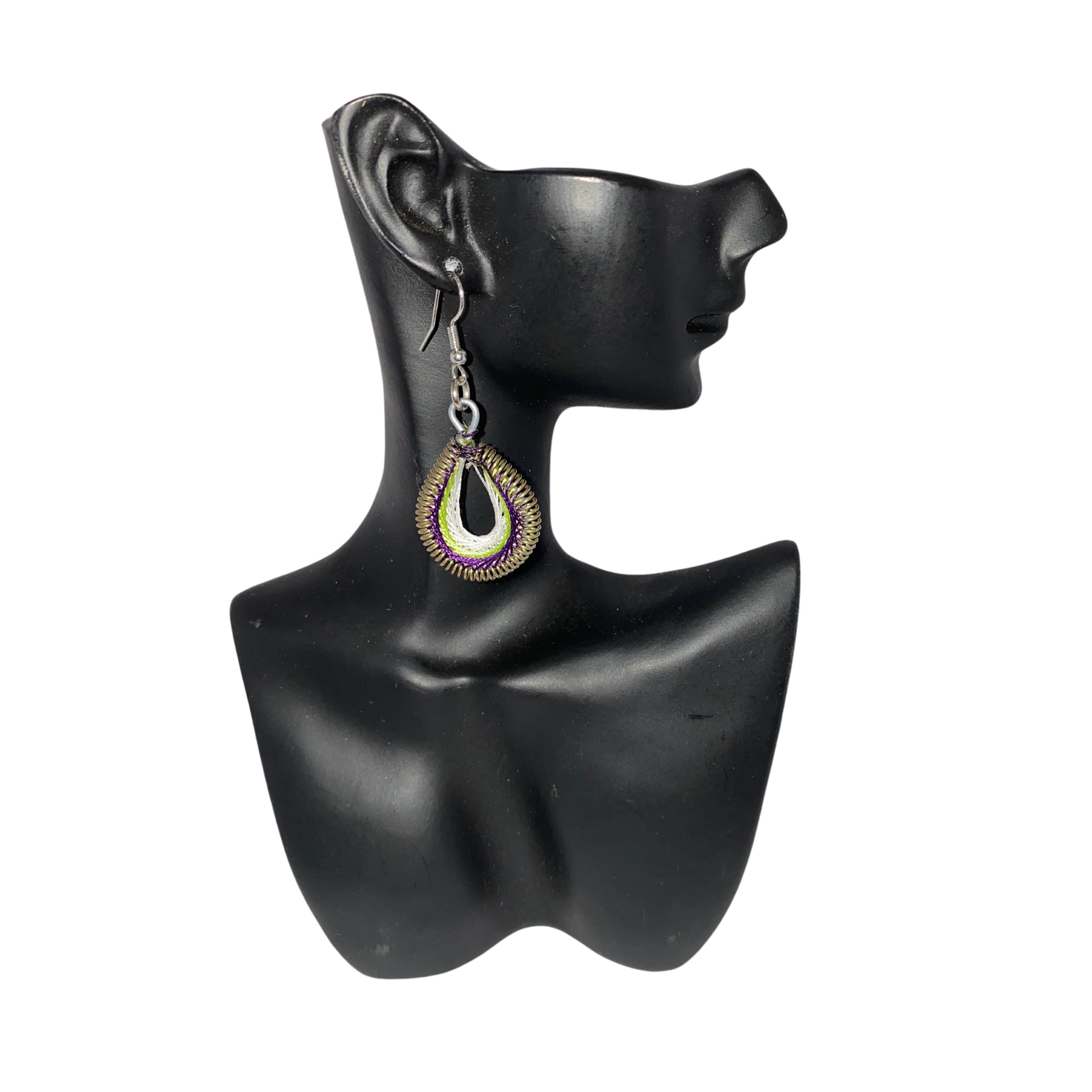 Small Woven African Cotton Earrings