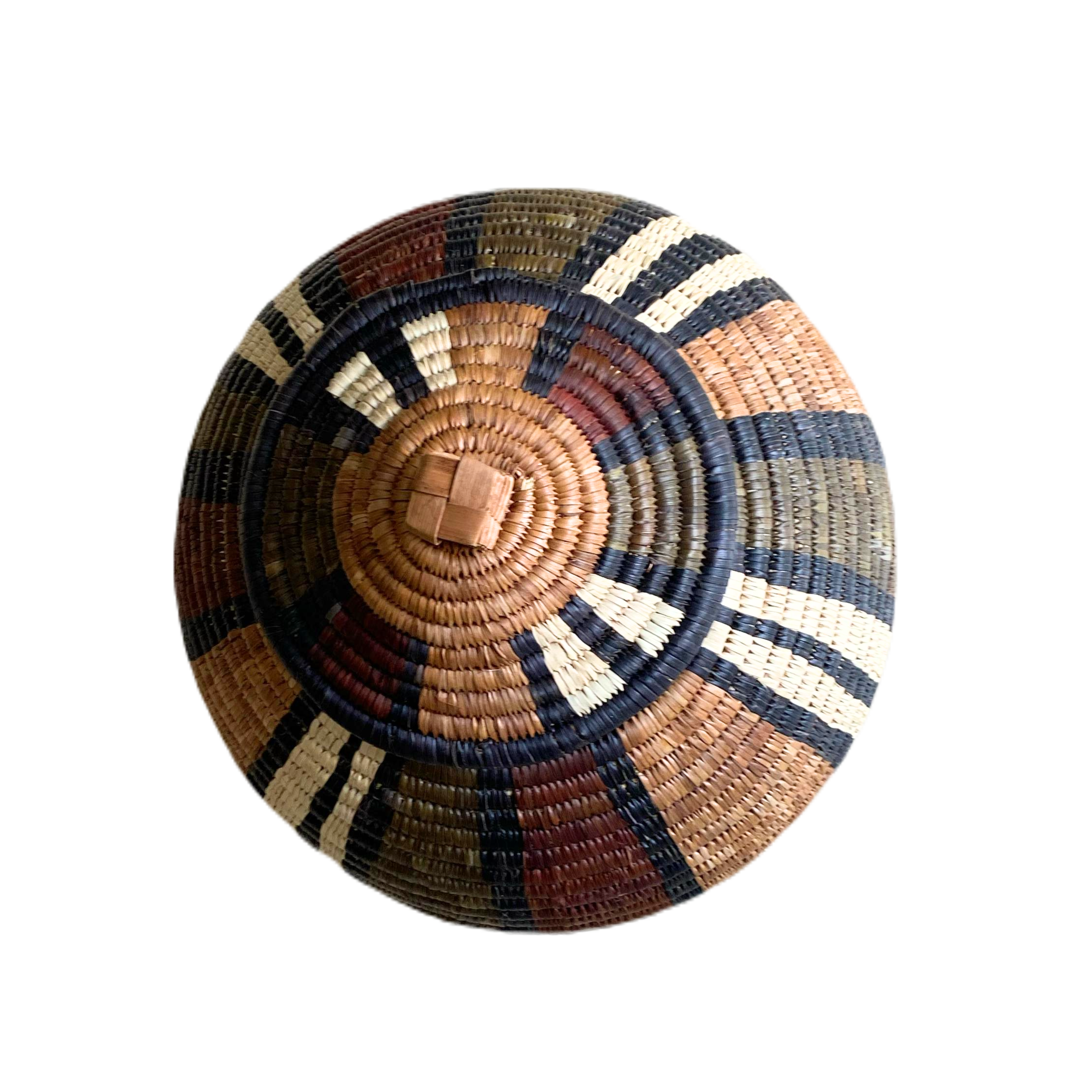 Small Hand Woven Striped Zulu Basket