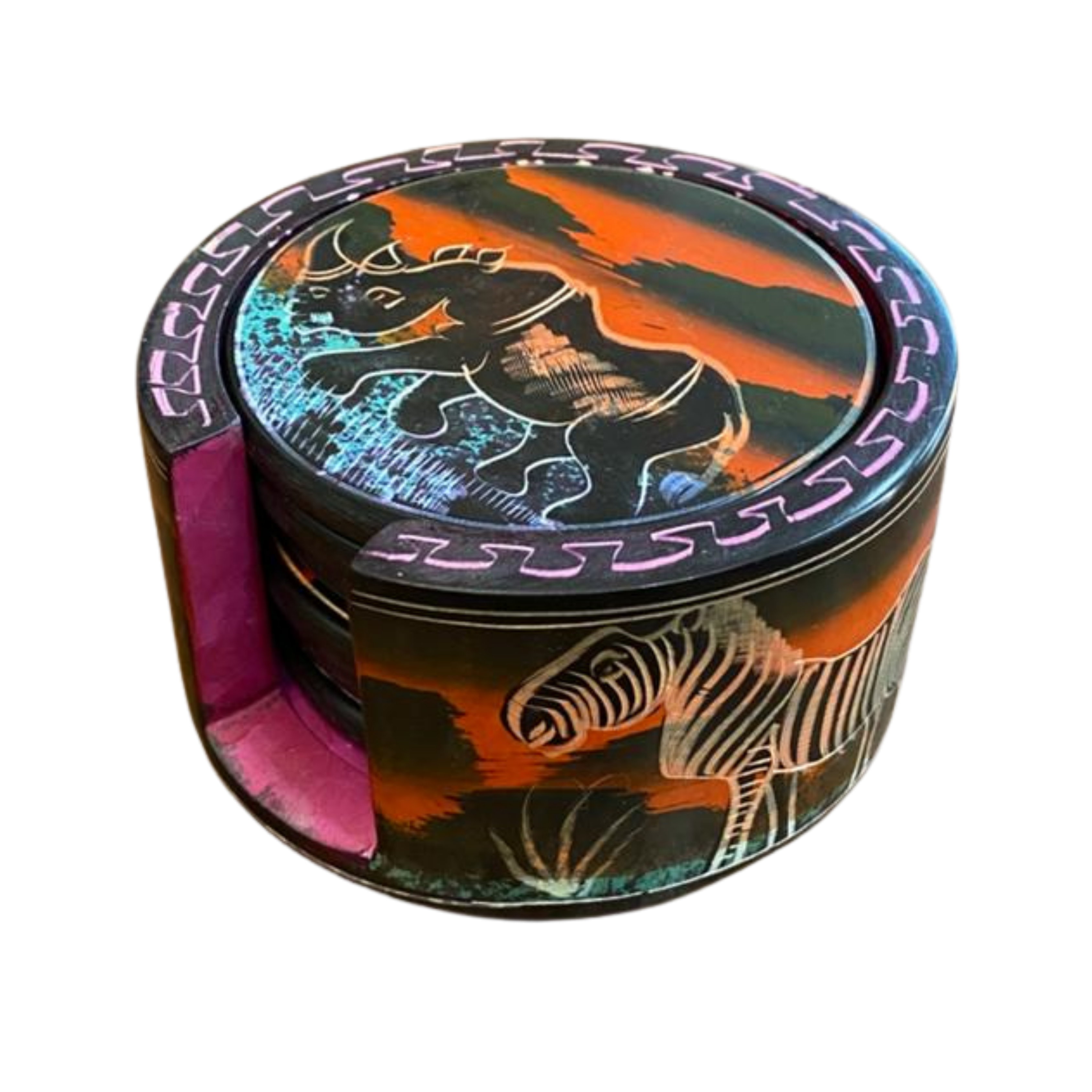 Medium Colourful Soapstone Coasters