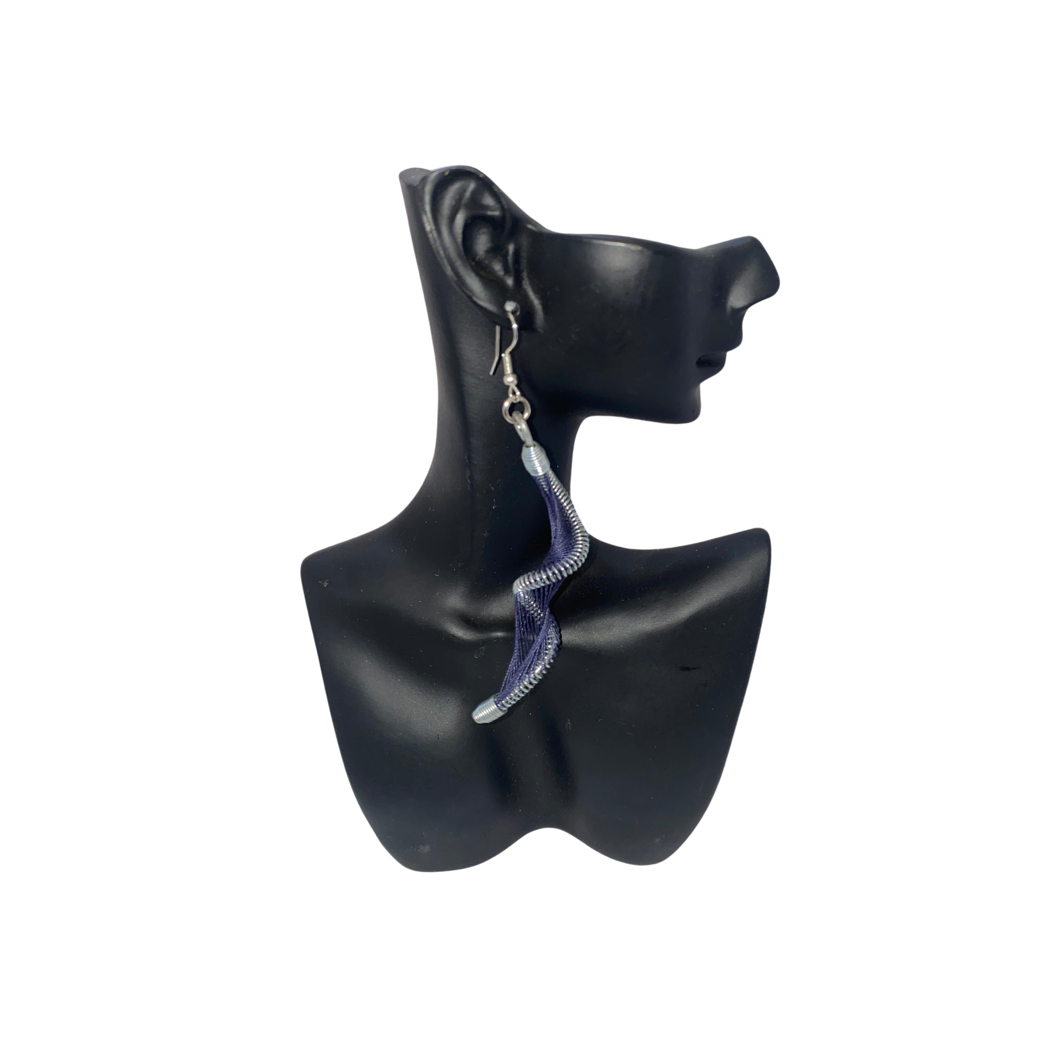 Woven Spiral African Cotton Earrings