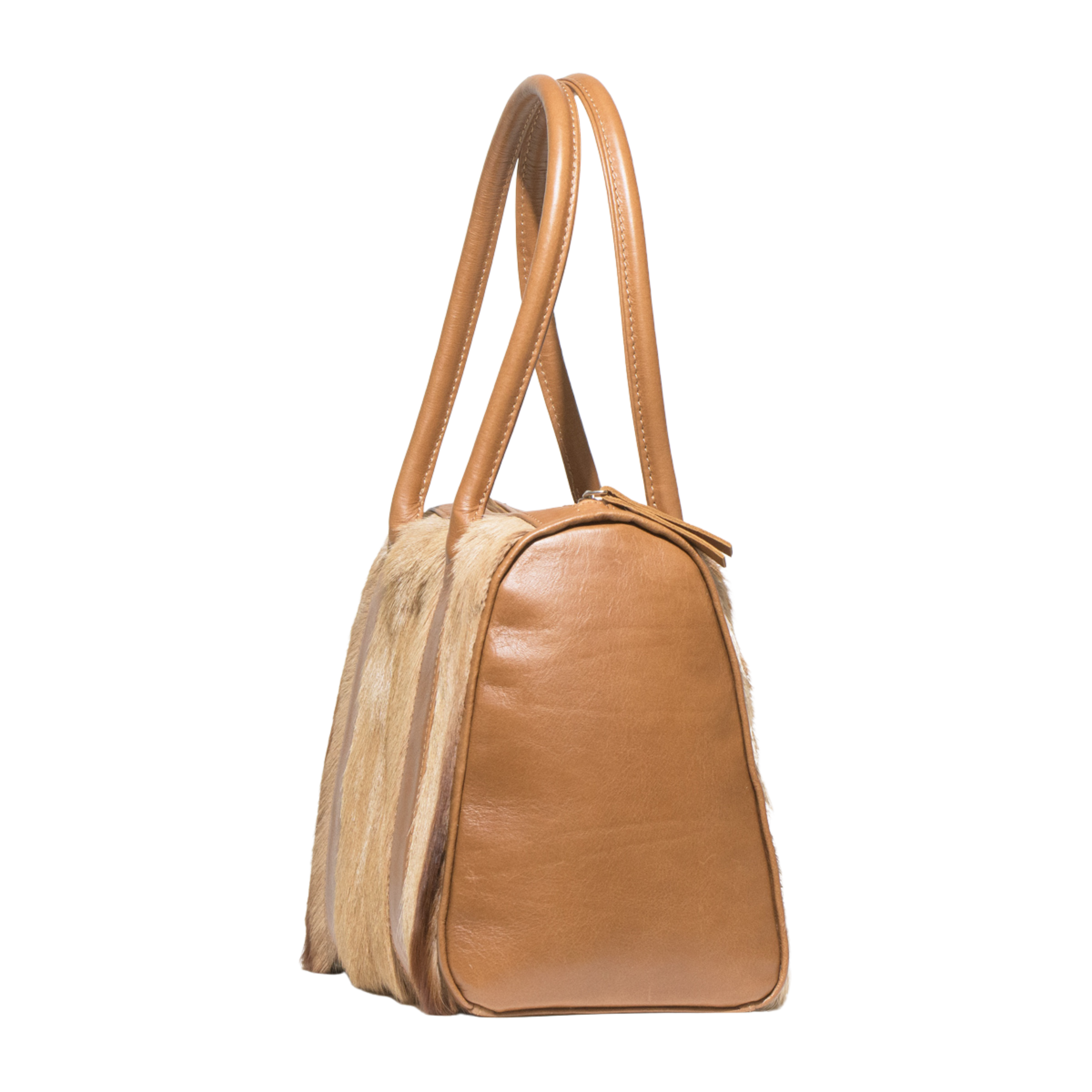 Springbok Leather Tan Barrel Handbag - Franki