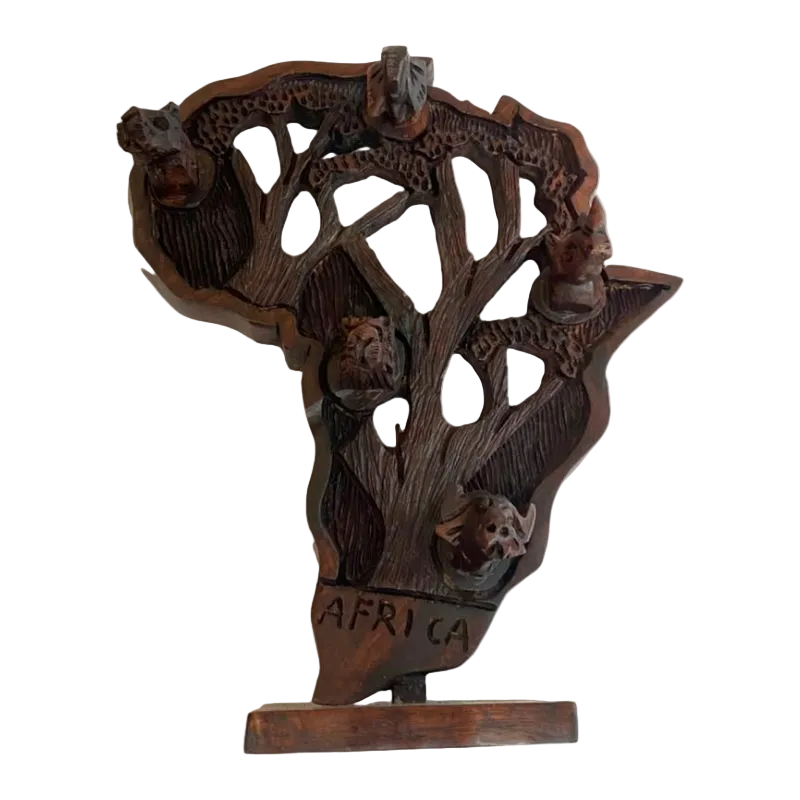 Big 5 Standing Africa Map With Heads (Big)