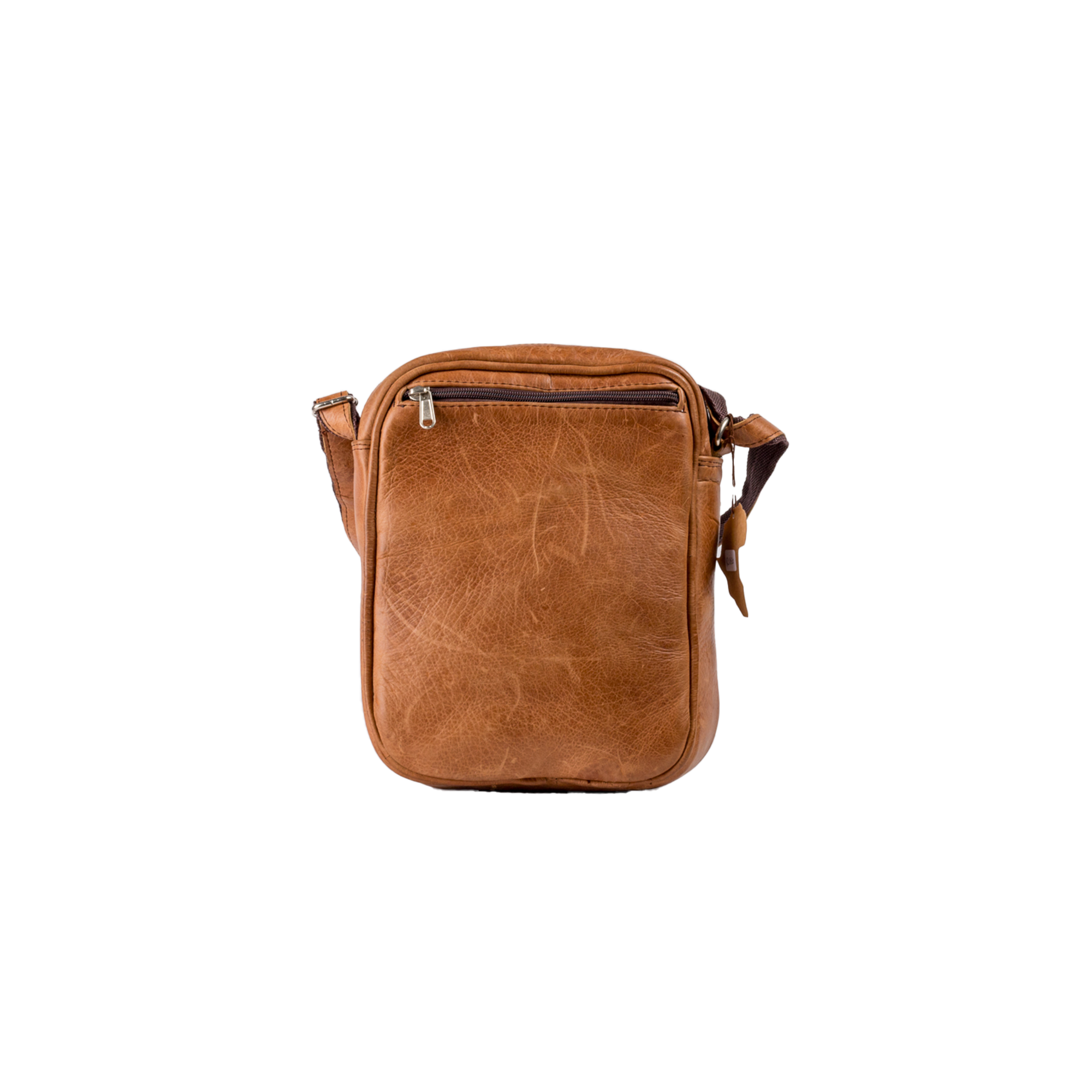 Zebra Patch Leather Sling Bag - Tan