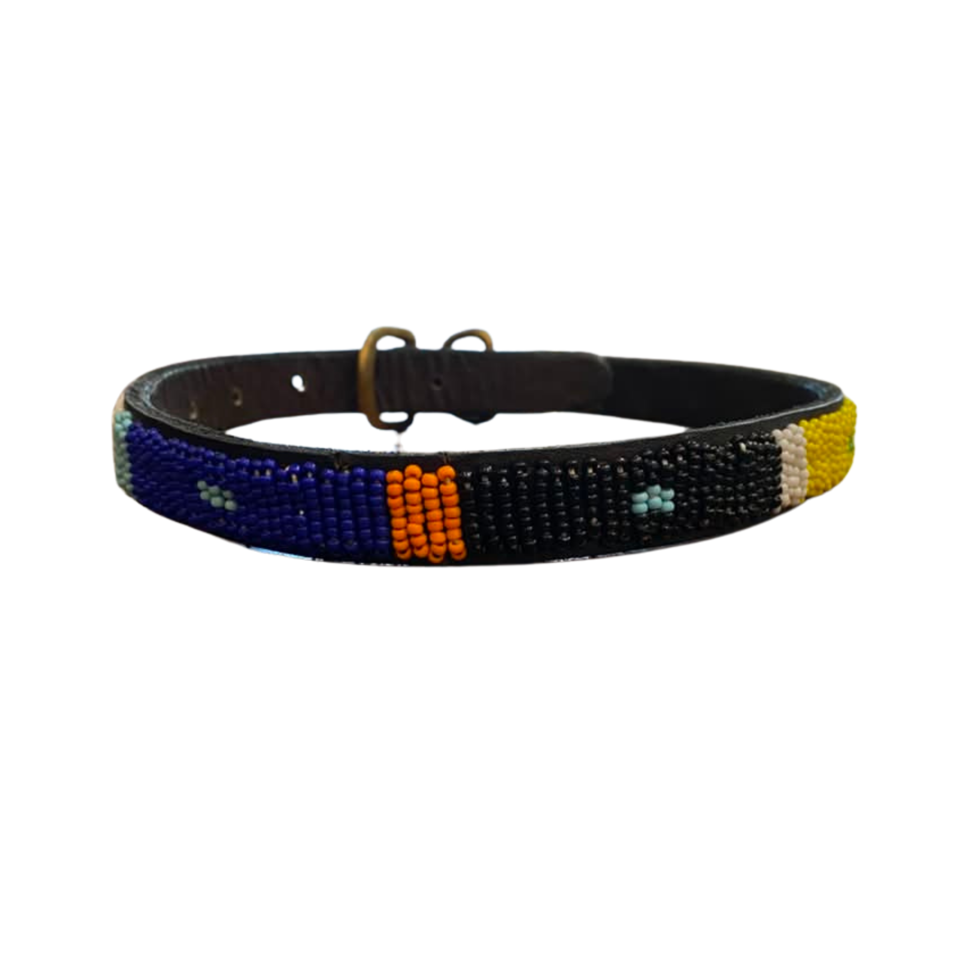 Small Leather Beaded Dog Collar