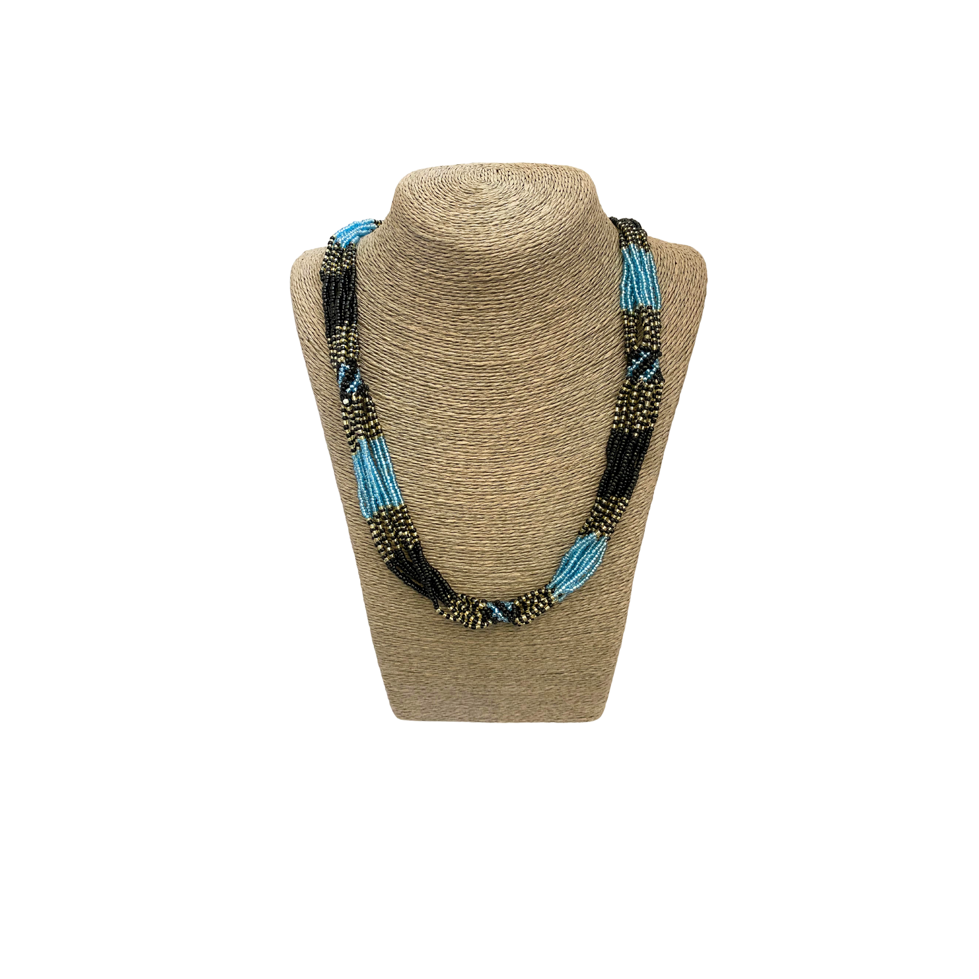 Traditional Zulu Hand Beaded Necklace (Natural Colours)