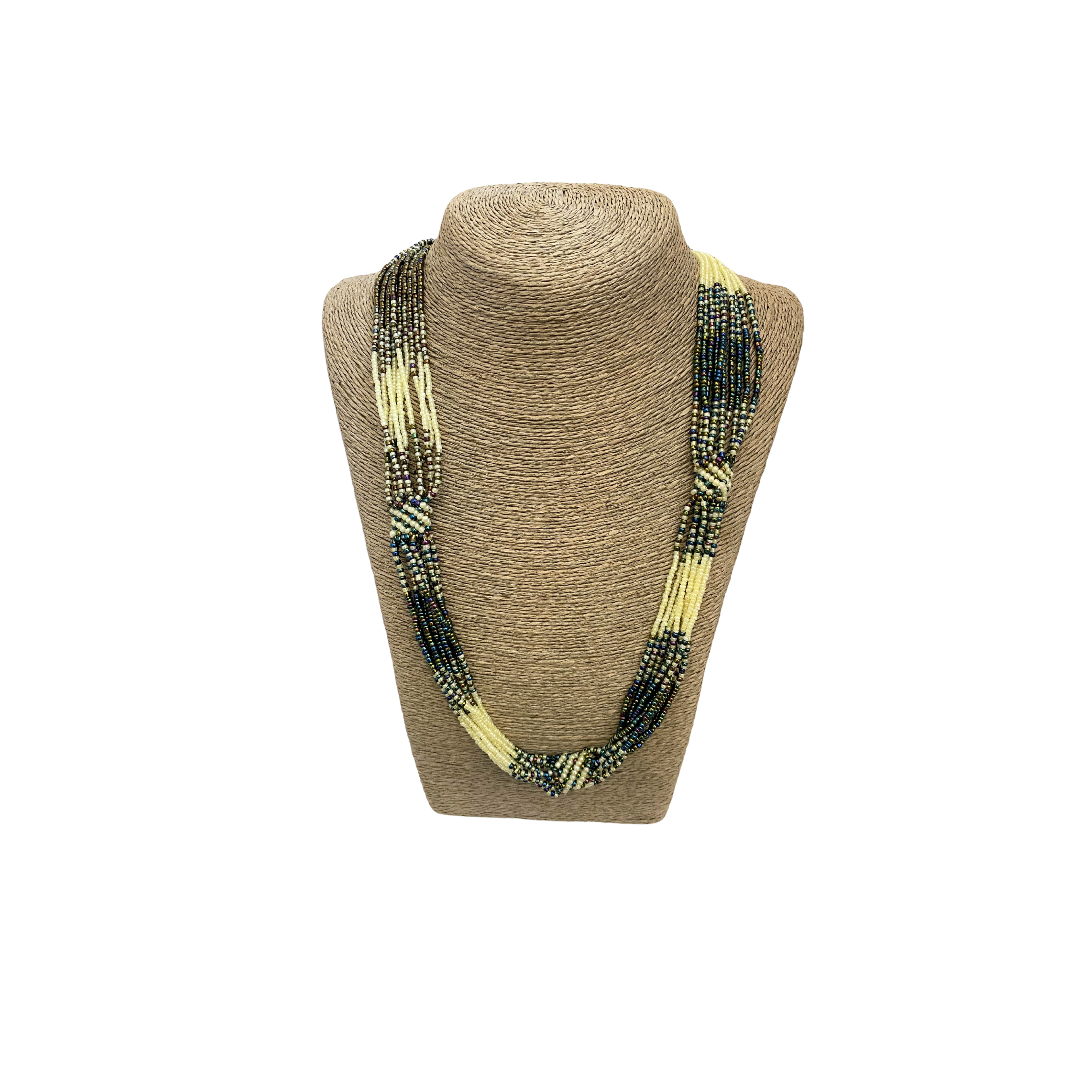 Traditional Zulu Hand Beaded Necklace (Natural Colours)