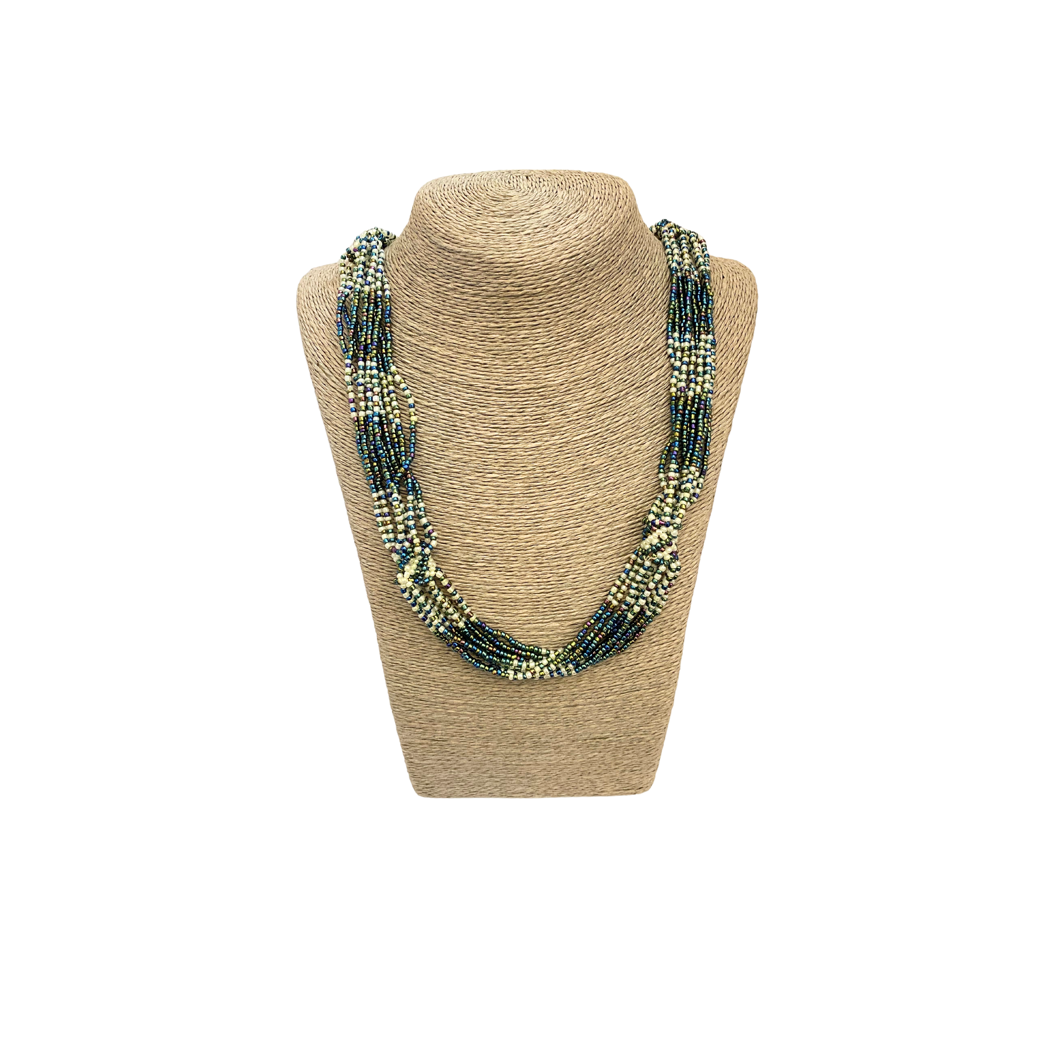 Traditional Zulu Hand Beaded Necklace (Natural Colours)