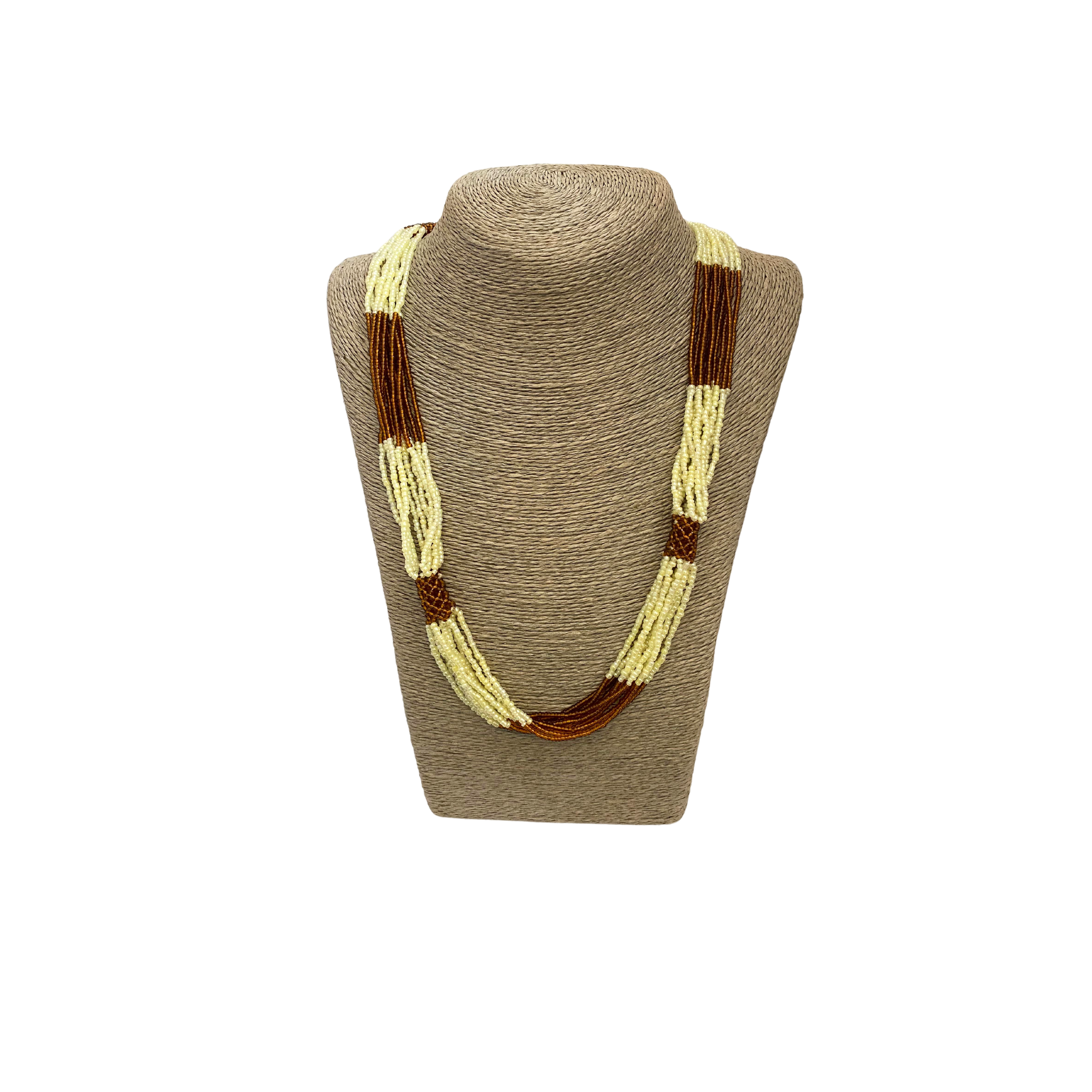 Traditional Zulu Hand Beaded Necklace (Natural Colours)