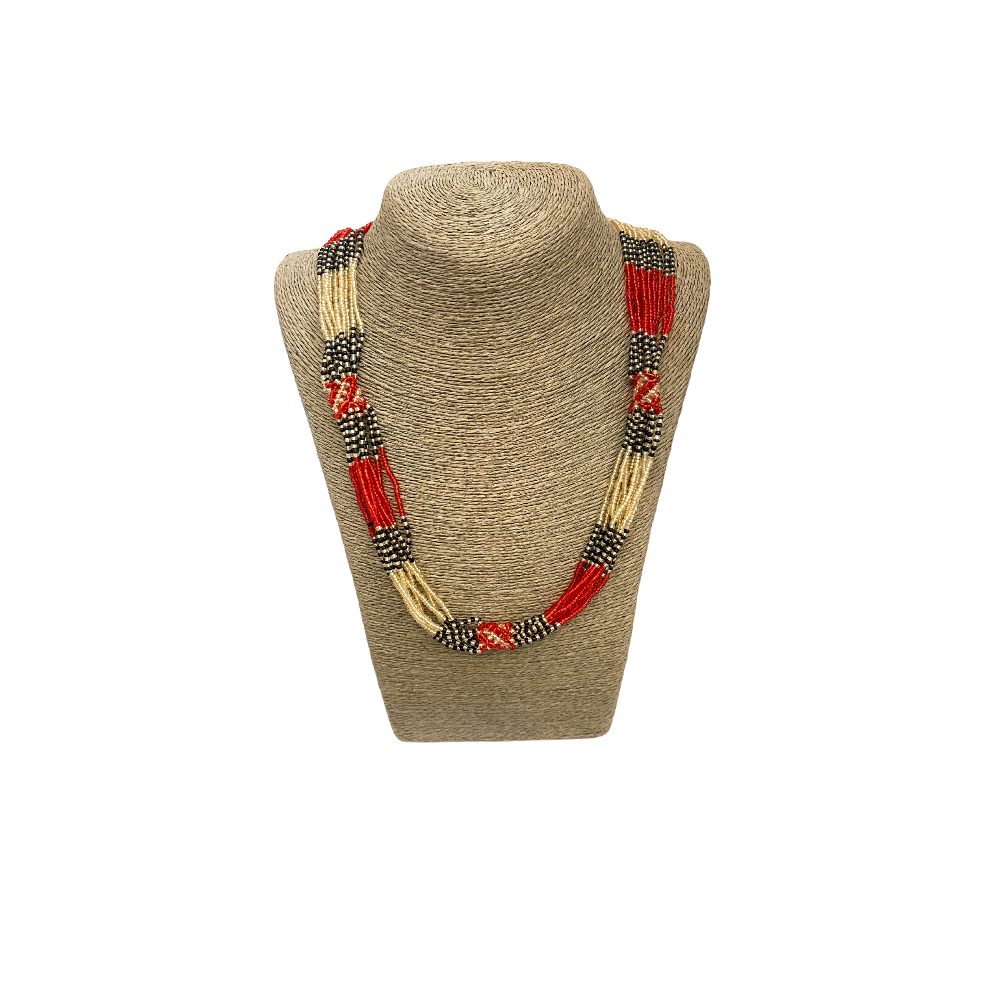 Traditional Zulu Hand Beaded Necklace (Natural Colours)