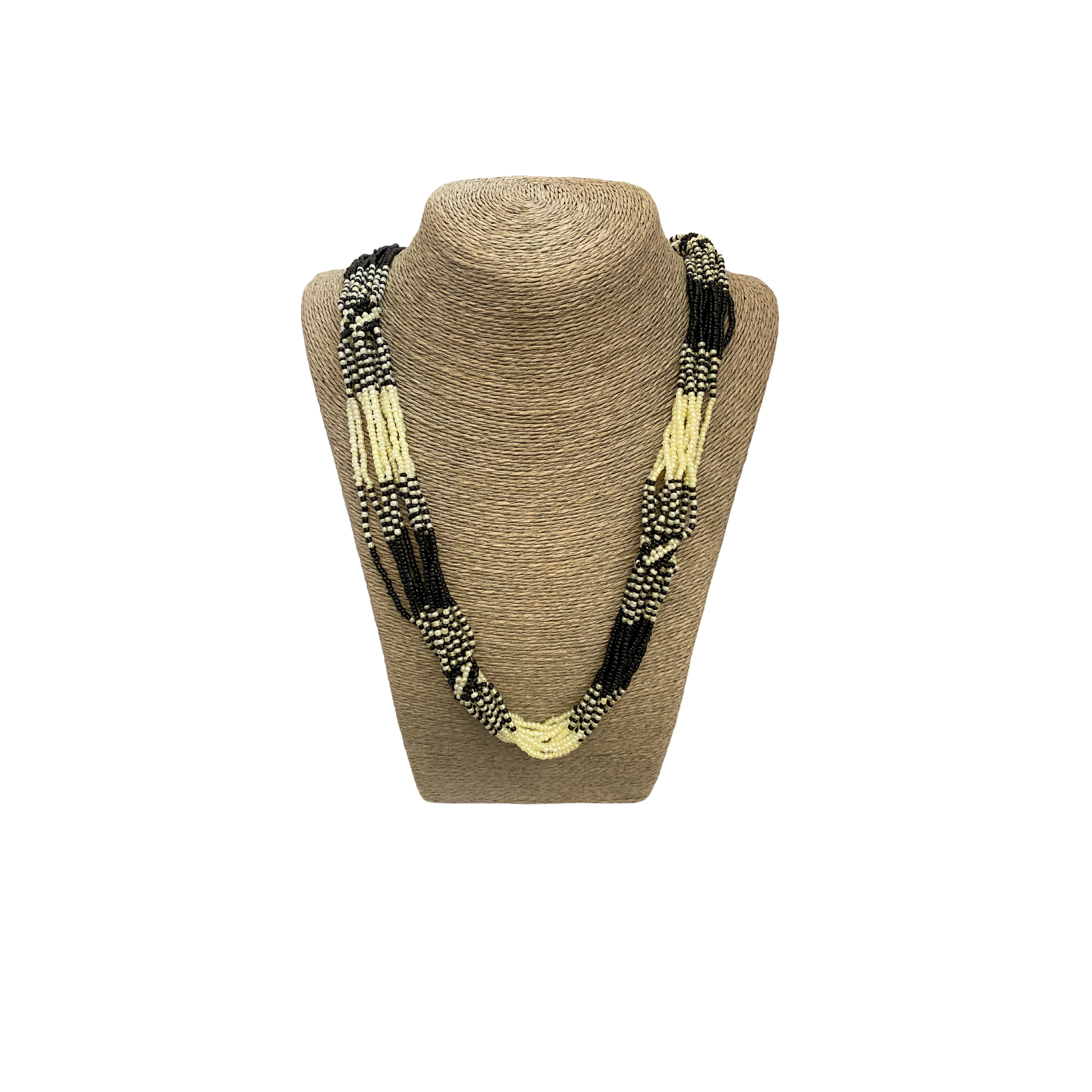 Traditional Zulu Hand Beaded Necklace (Natural Colours)