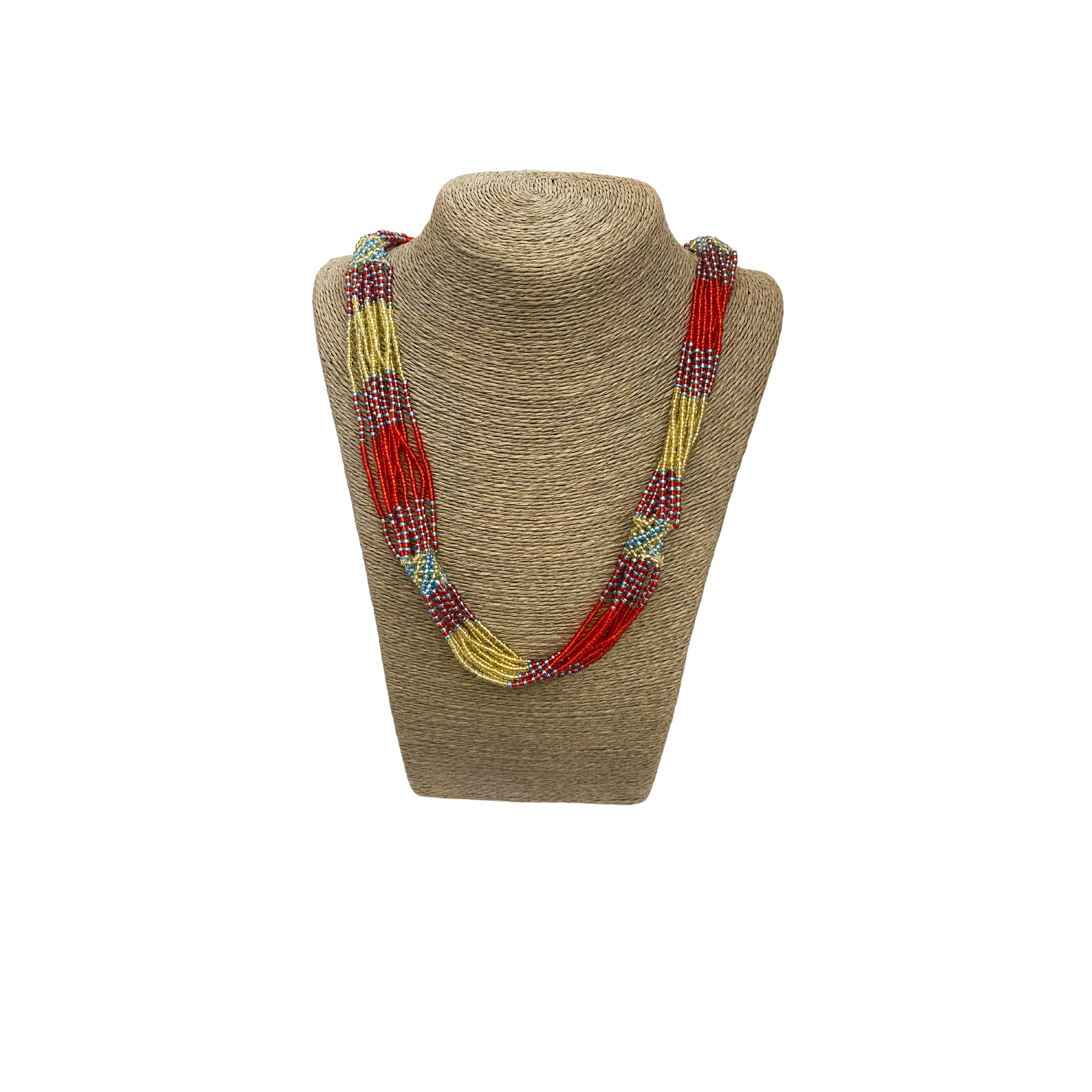 Traditional Zulu Hand Beaded Necklace (Natural Colours)