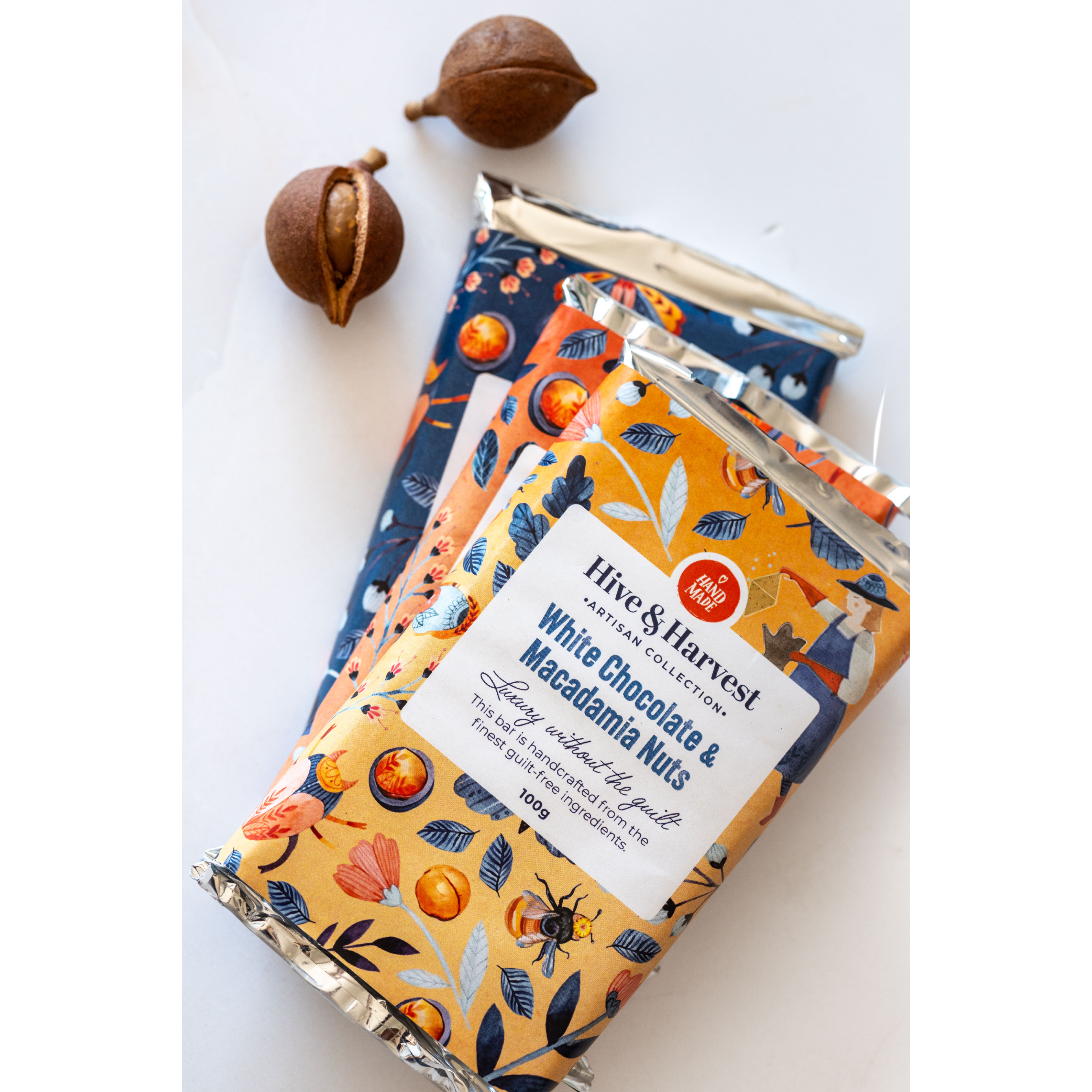 Handmade Sugar Free Macadamia Nut Chocolate Slab 100g