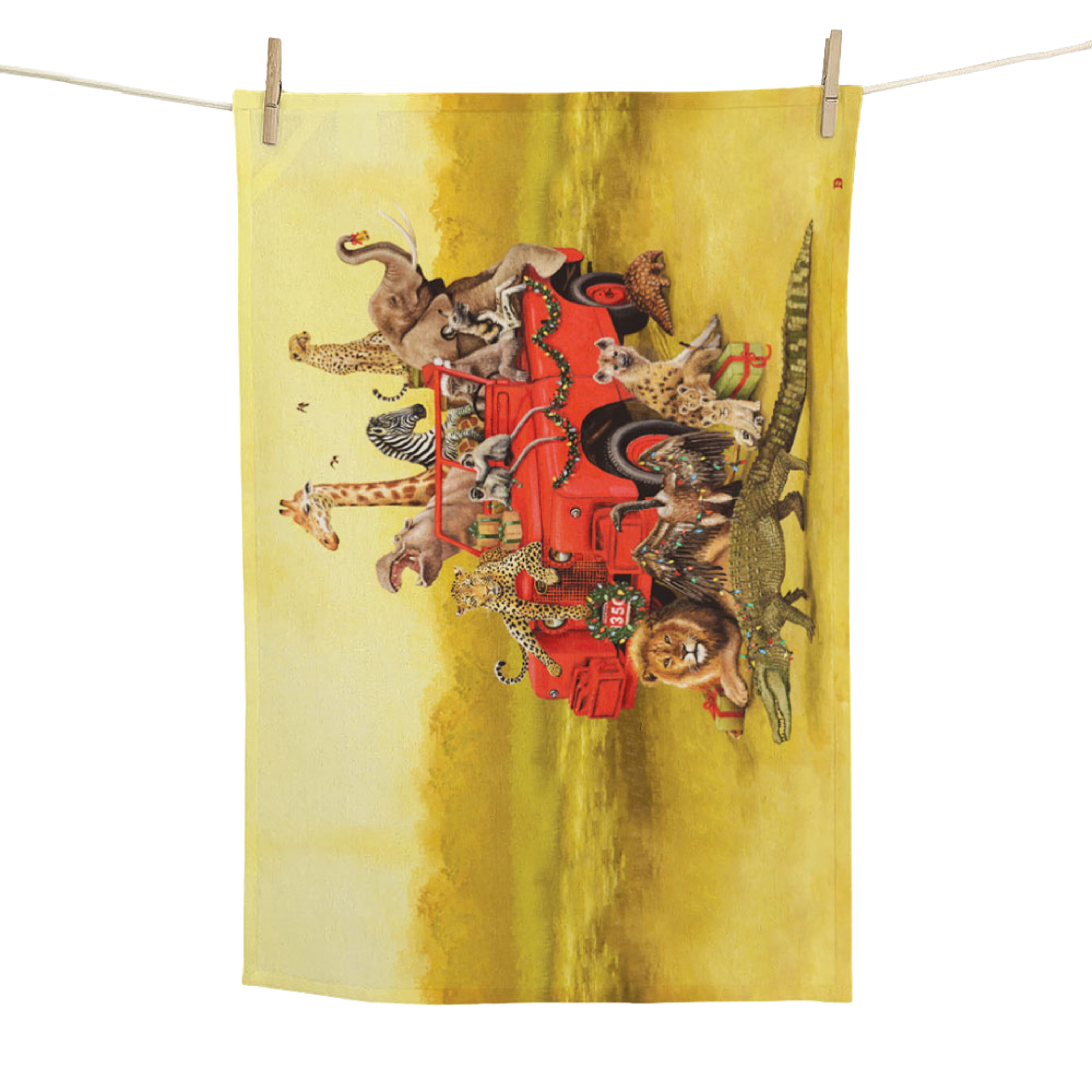 Wildly Relaxed: The Animal Leisure Collection Cotton Tea Towels (Christmas Safari)