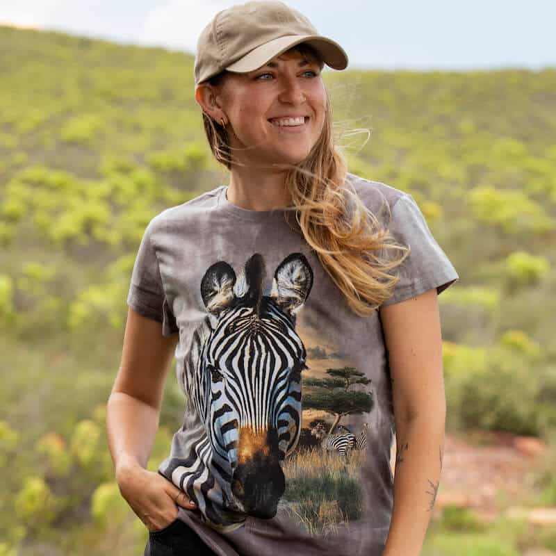 Ladies Zebra Dyed Unisex T-Shirt - Grey