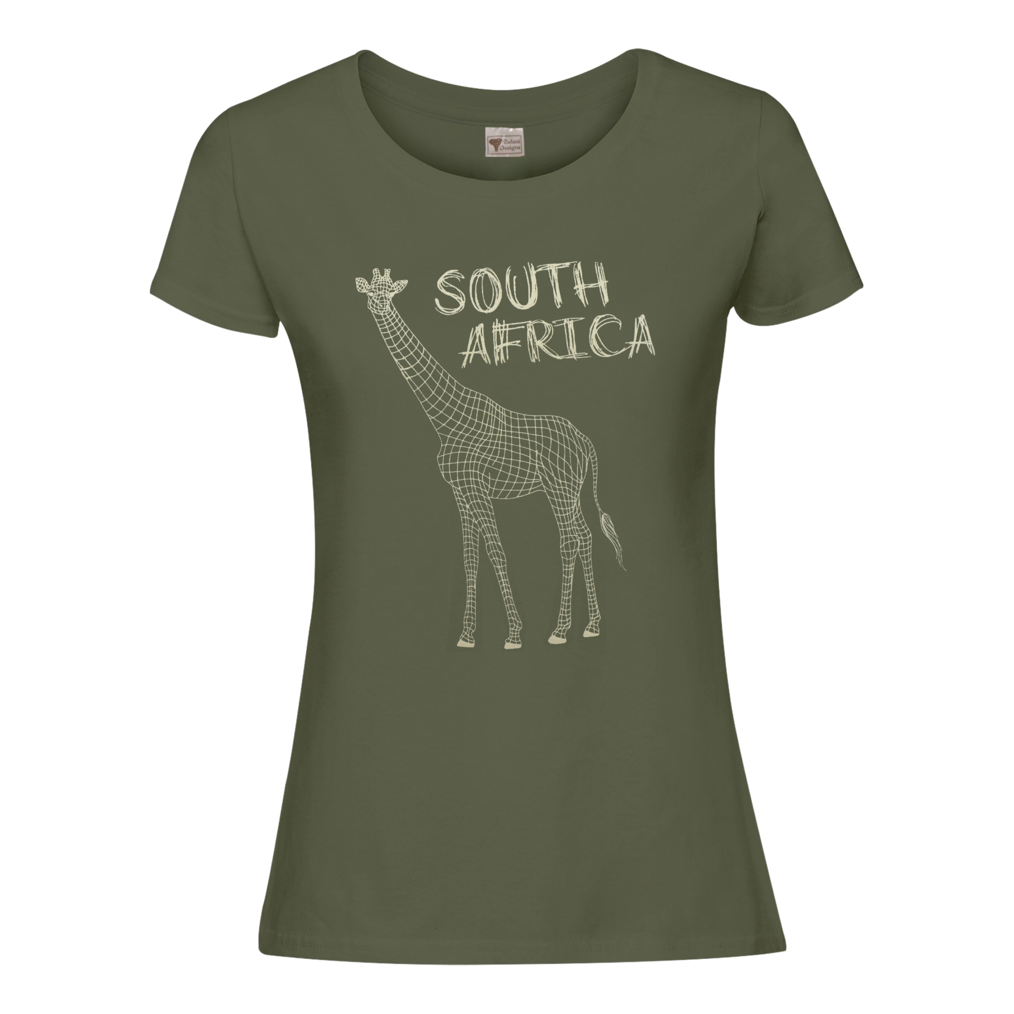 SA Wire Giraffe: Woman's Moss T-Shirt