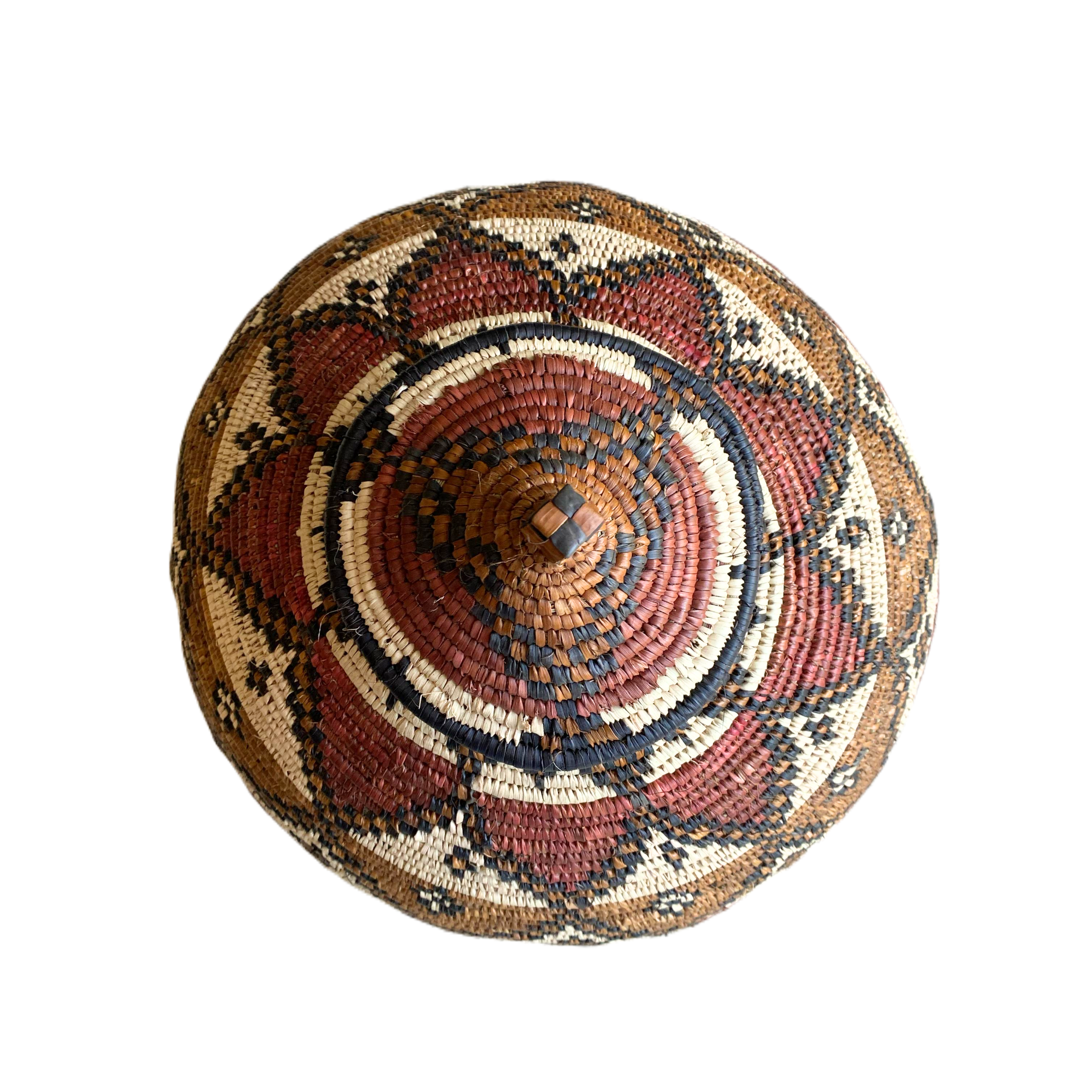 Small Hand Woven Zulu Basket Diamond Shield - Anna