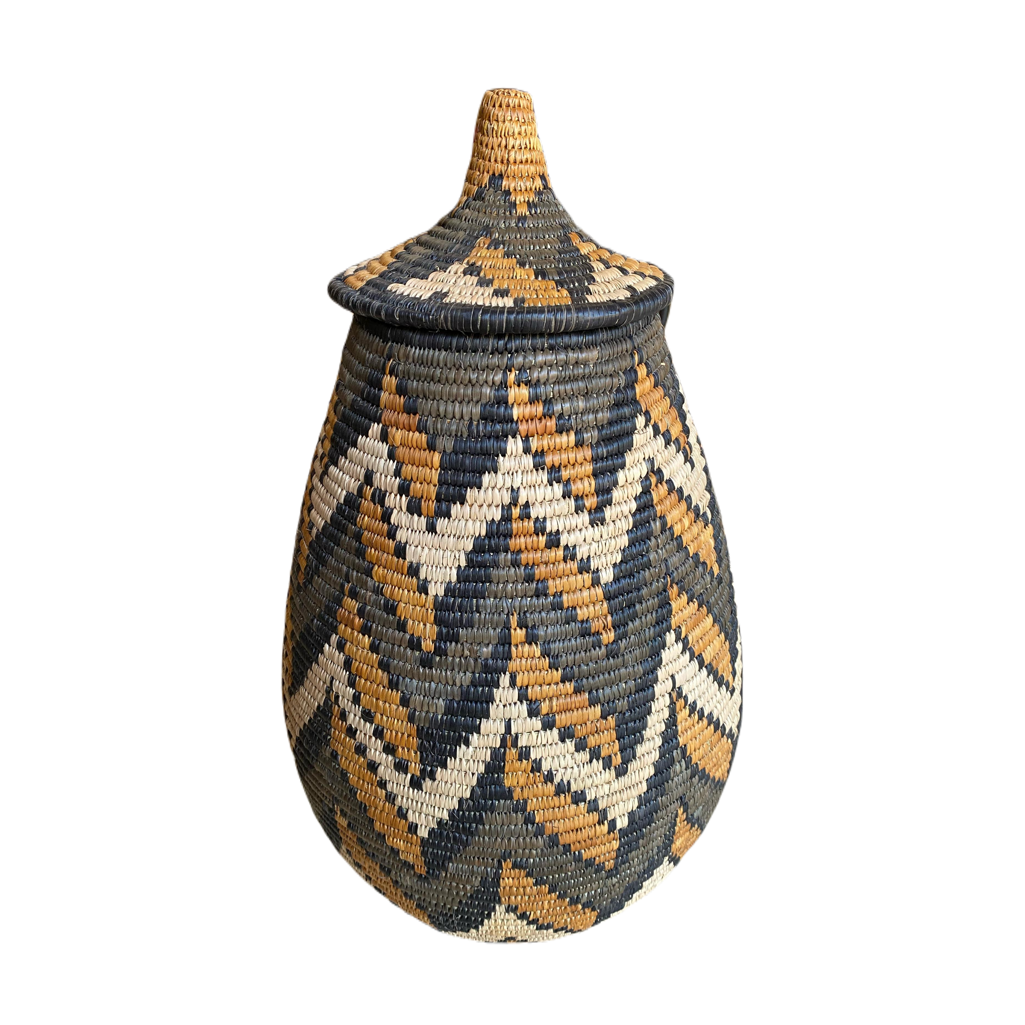 Hand Woven Zig Zag Zulu Basket - Tabsule Jele