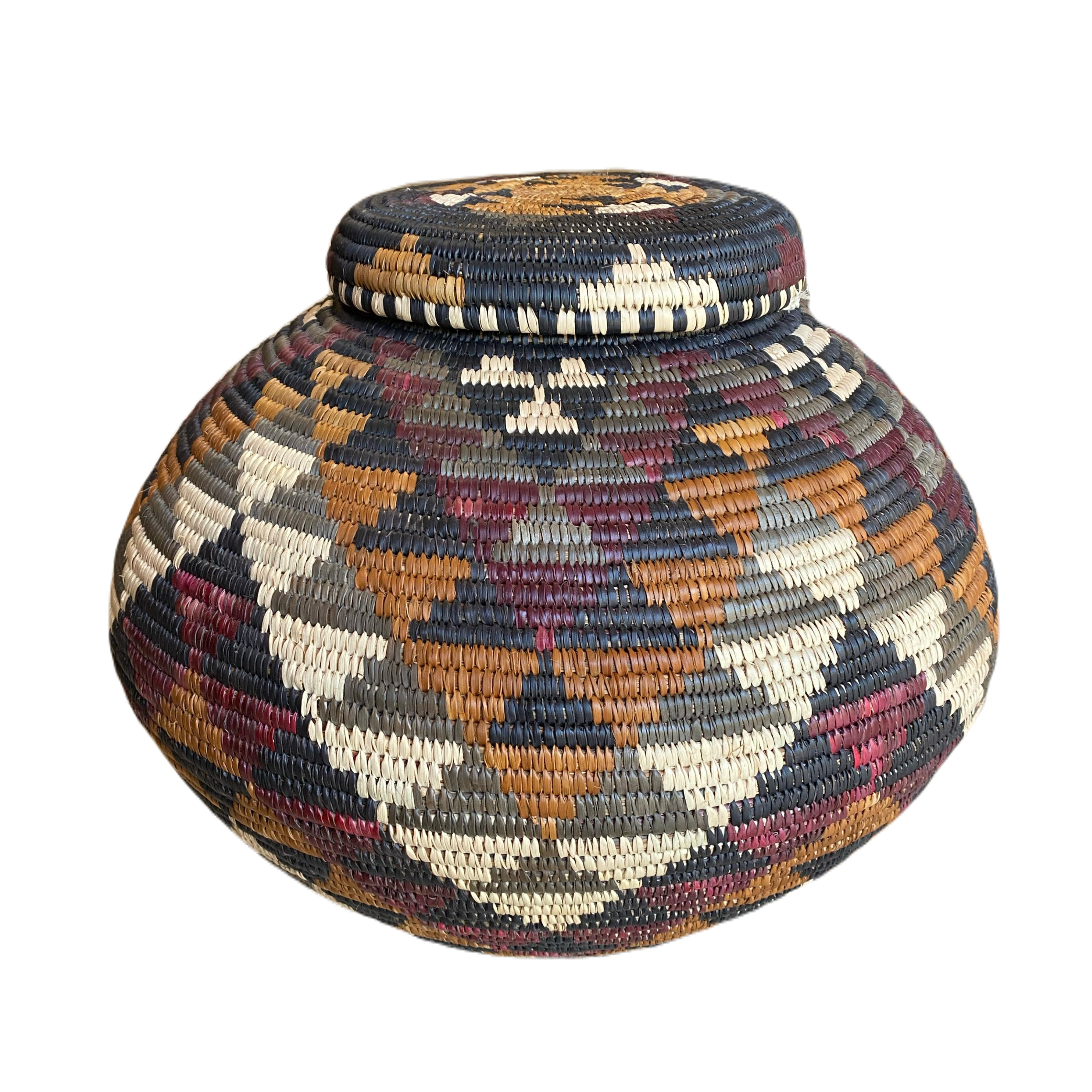 Large Half Diamond Hand Woven Zulu Marriage Basket