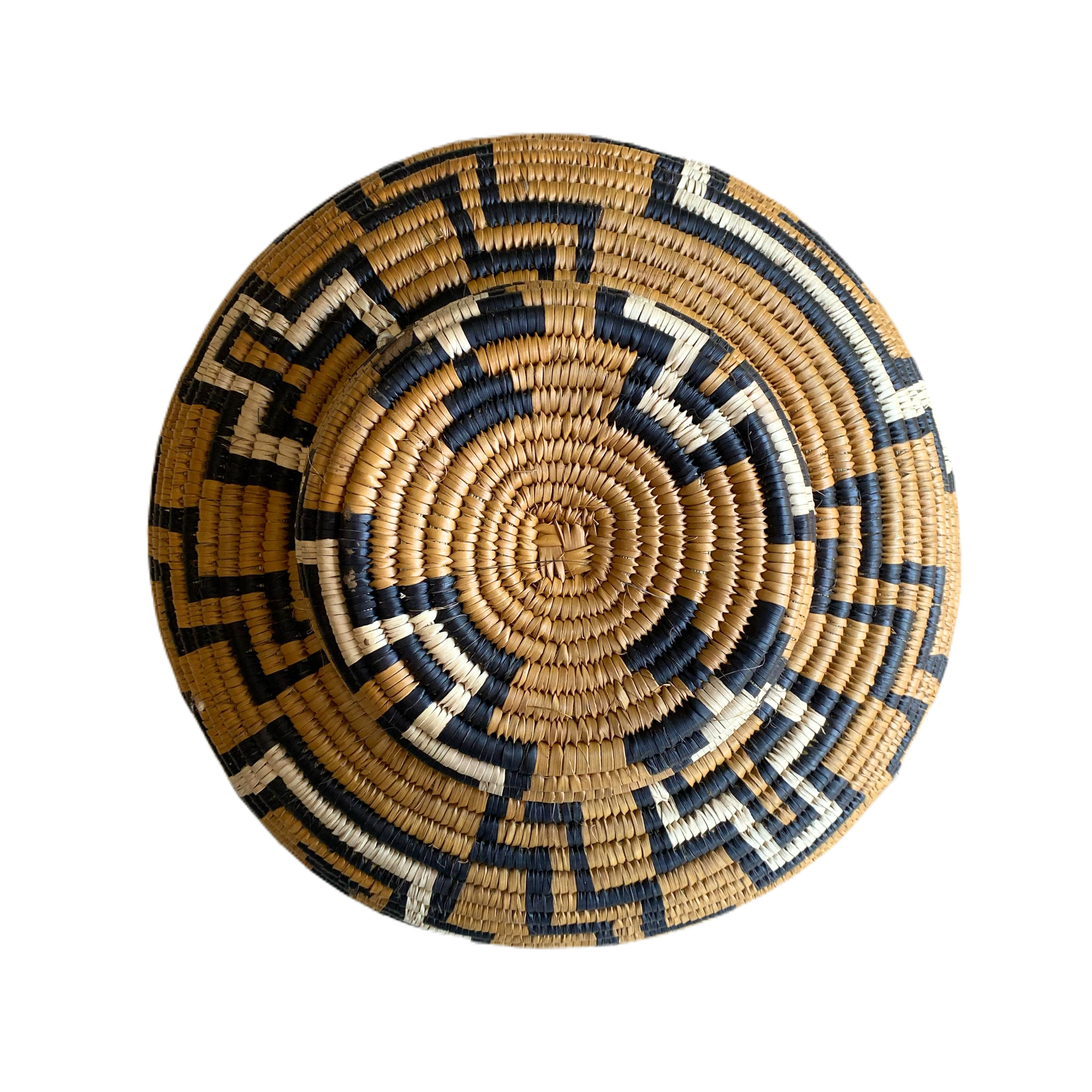 Hand Woven Zulu Marriage Basket - Hlangwe