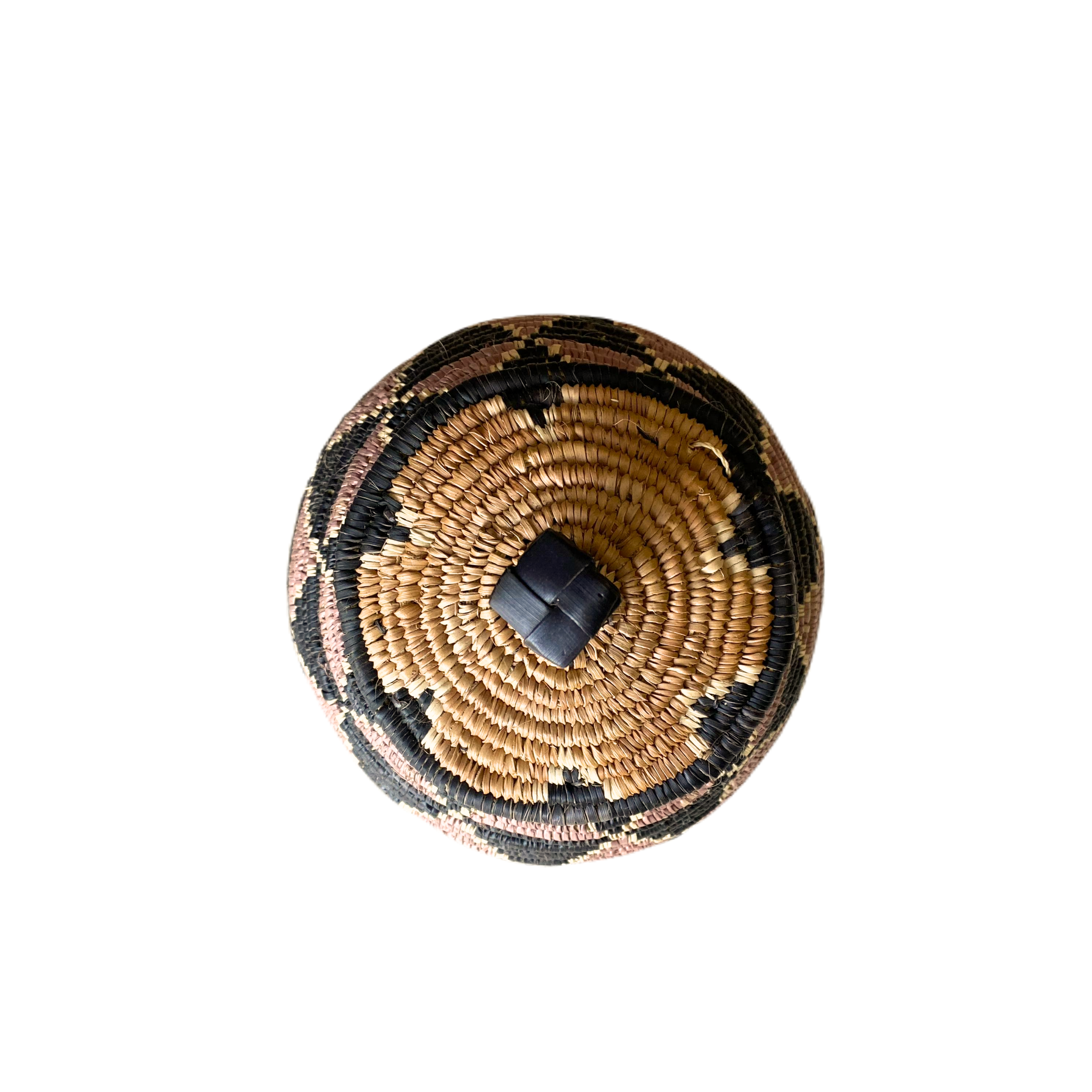 Small Hand Woven Zulu Half Diamonds Basket - Cindie