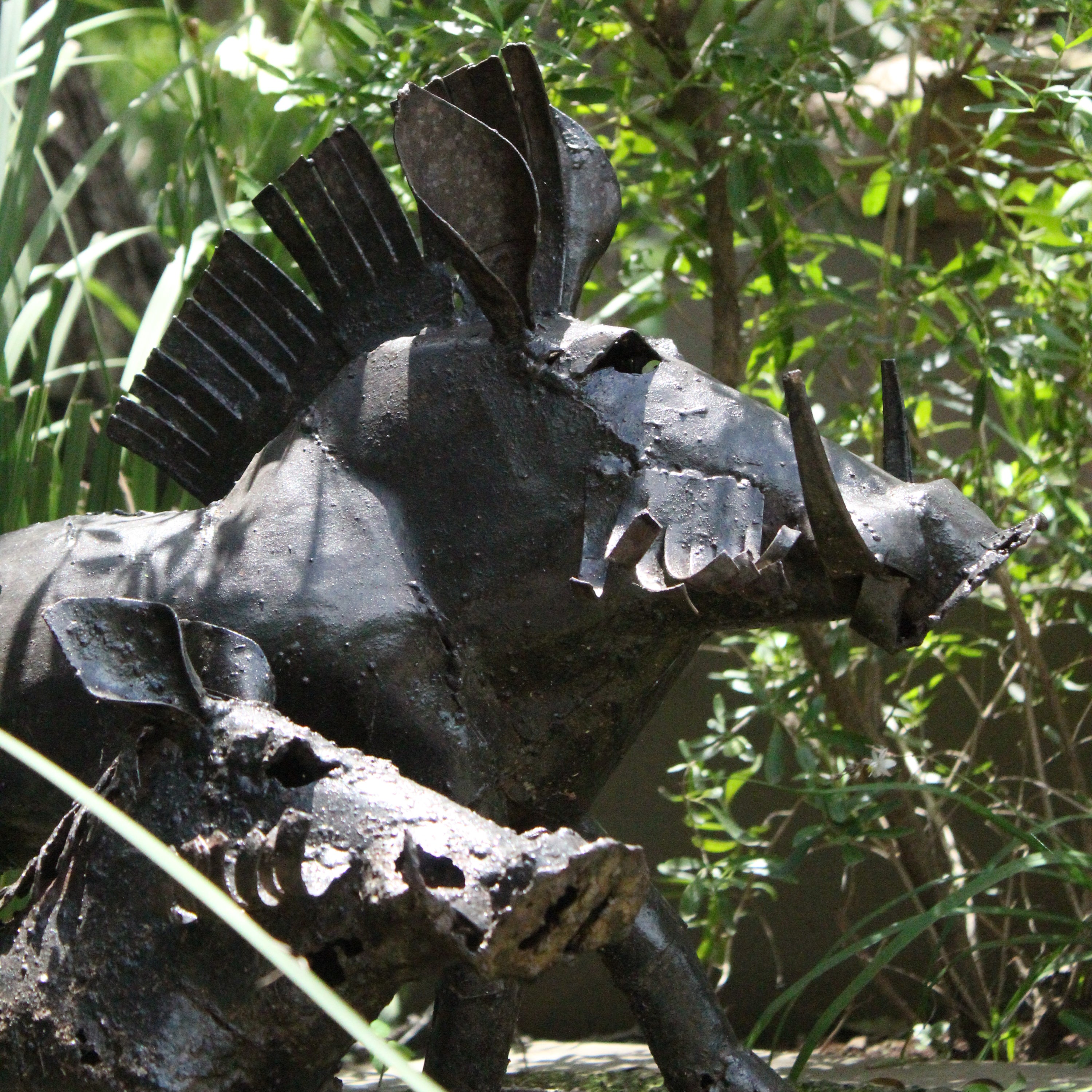 Outdoor Steel Warthog Garden Sculpture