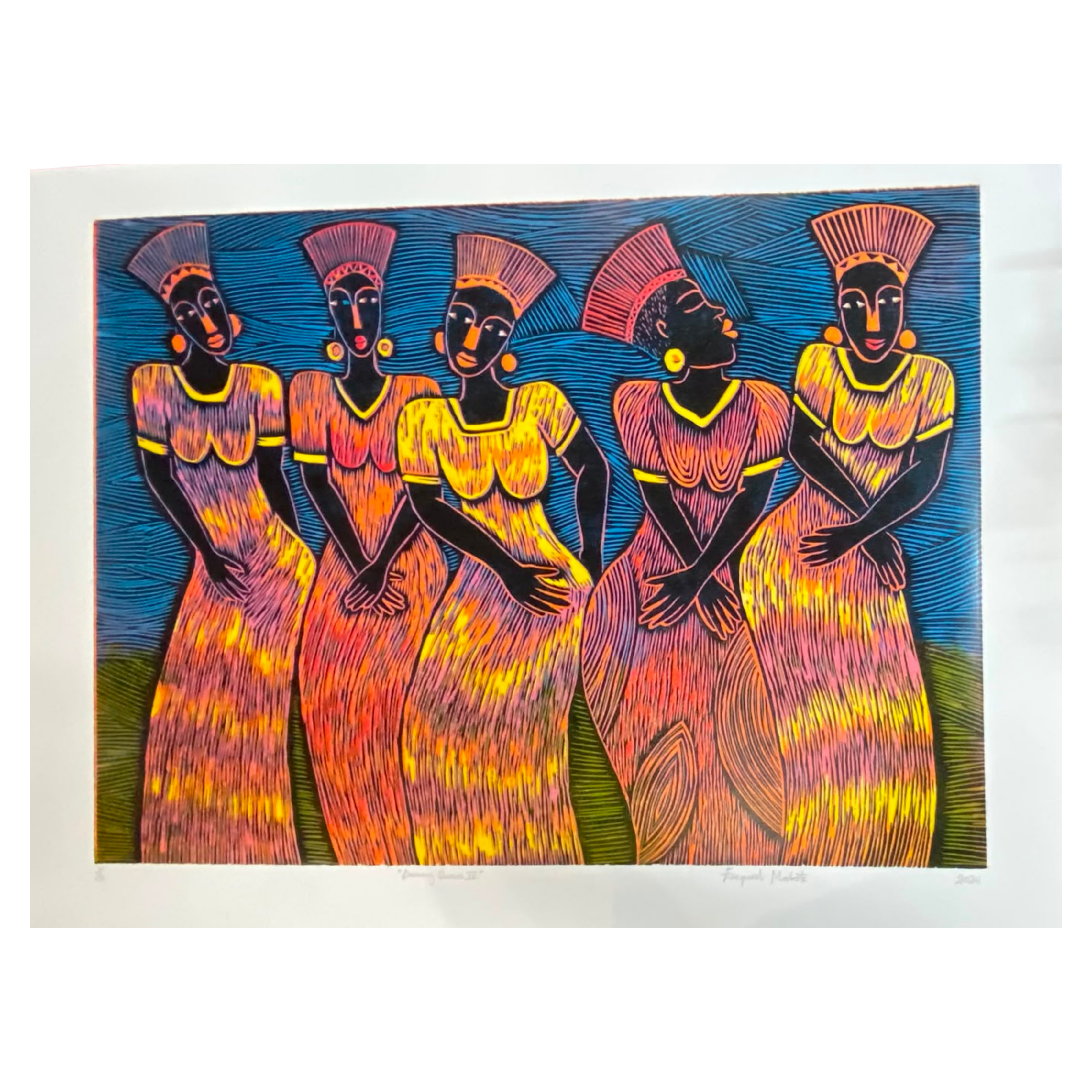 Mabote Art Woodprint Painting - Dancing Queen