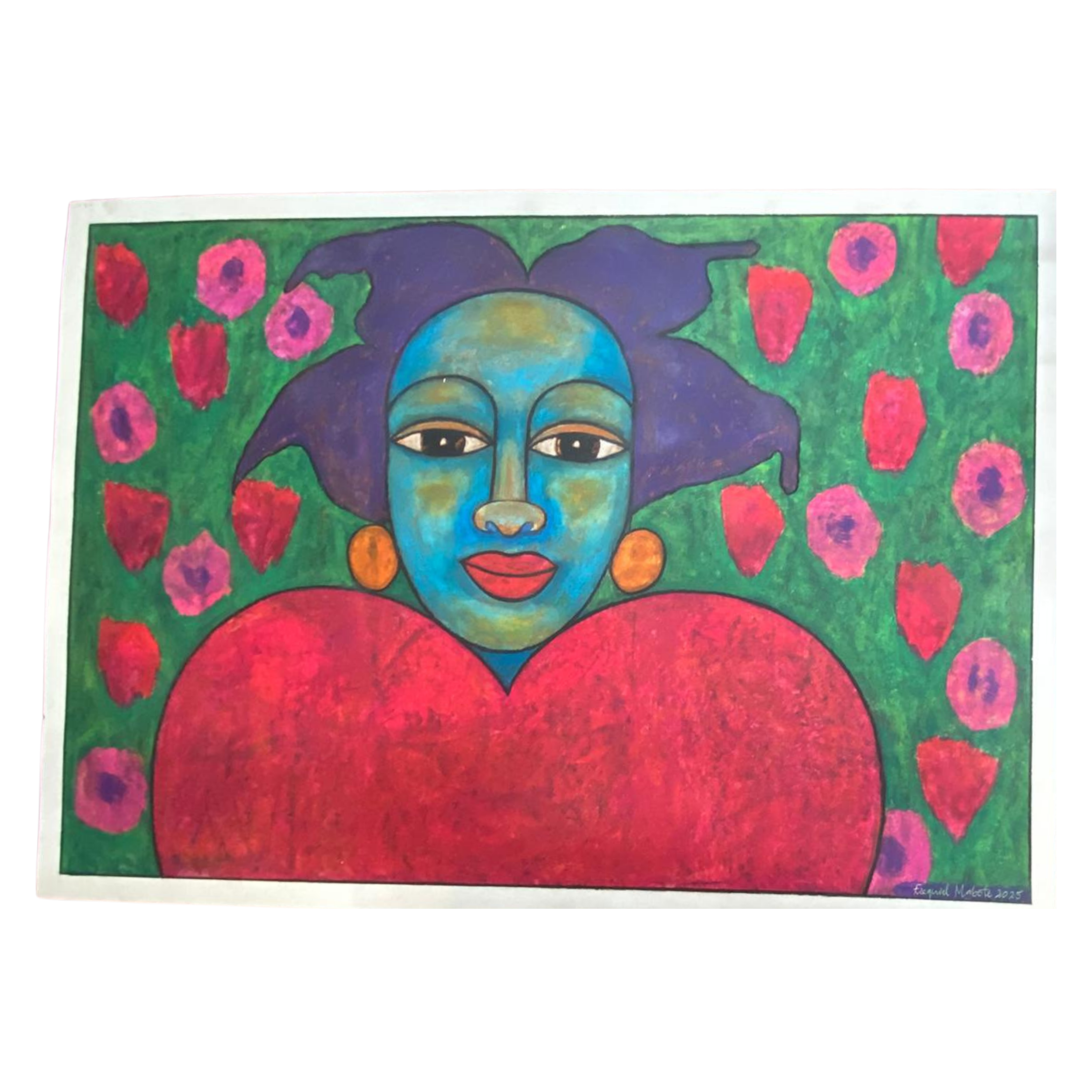 Mabote Art Woodprint Painting - Lady Love