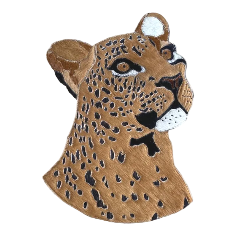 Mini Cut Out Leopard- Wood Backed Wall Hanging