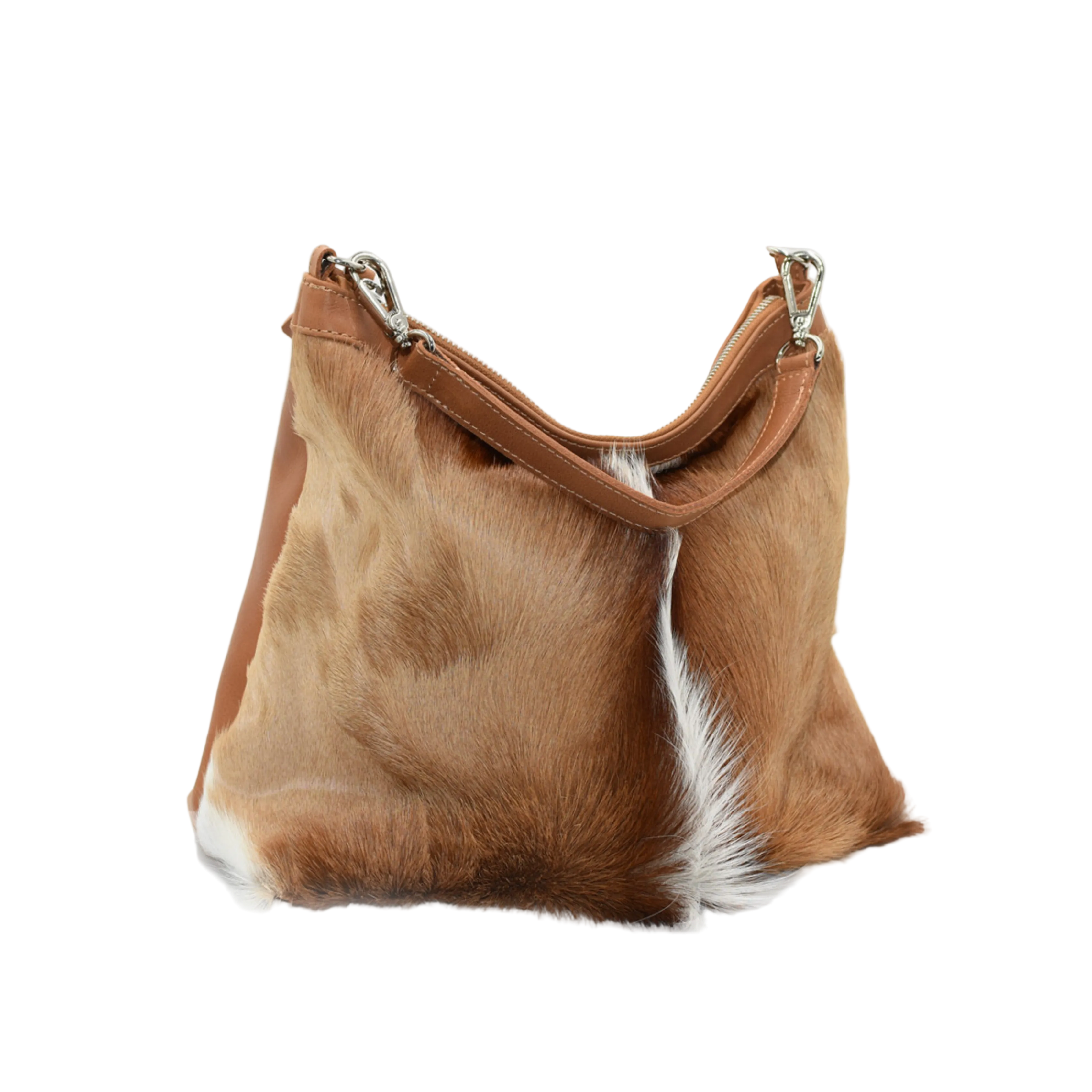Springbok Leather Tan Handbag - Tamboti Small Slouchy