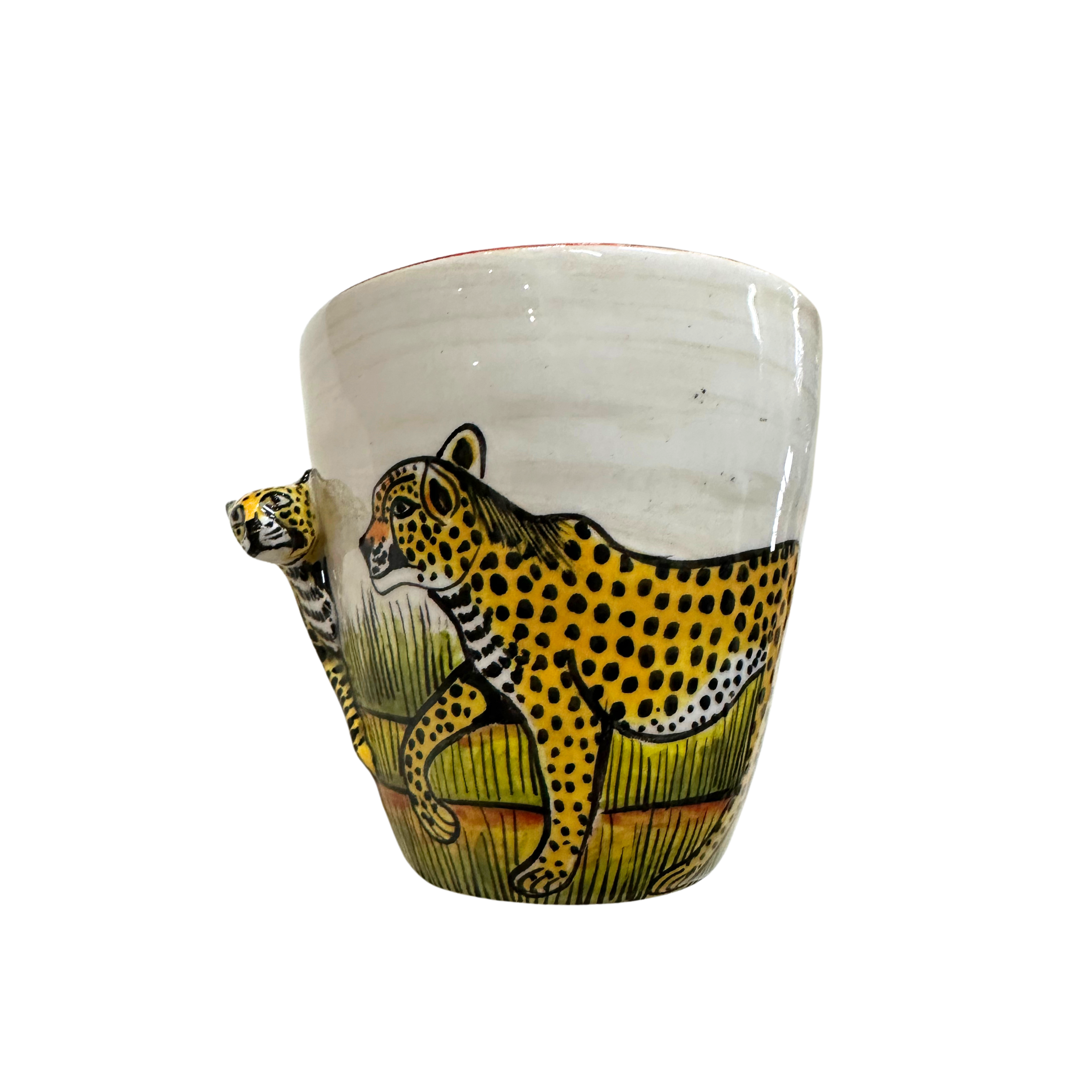 3D Hand Painted Ceramic Cheetah Mug