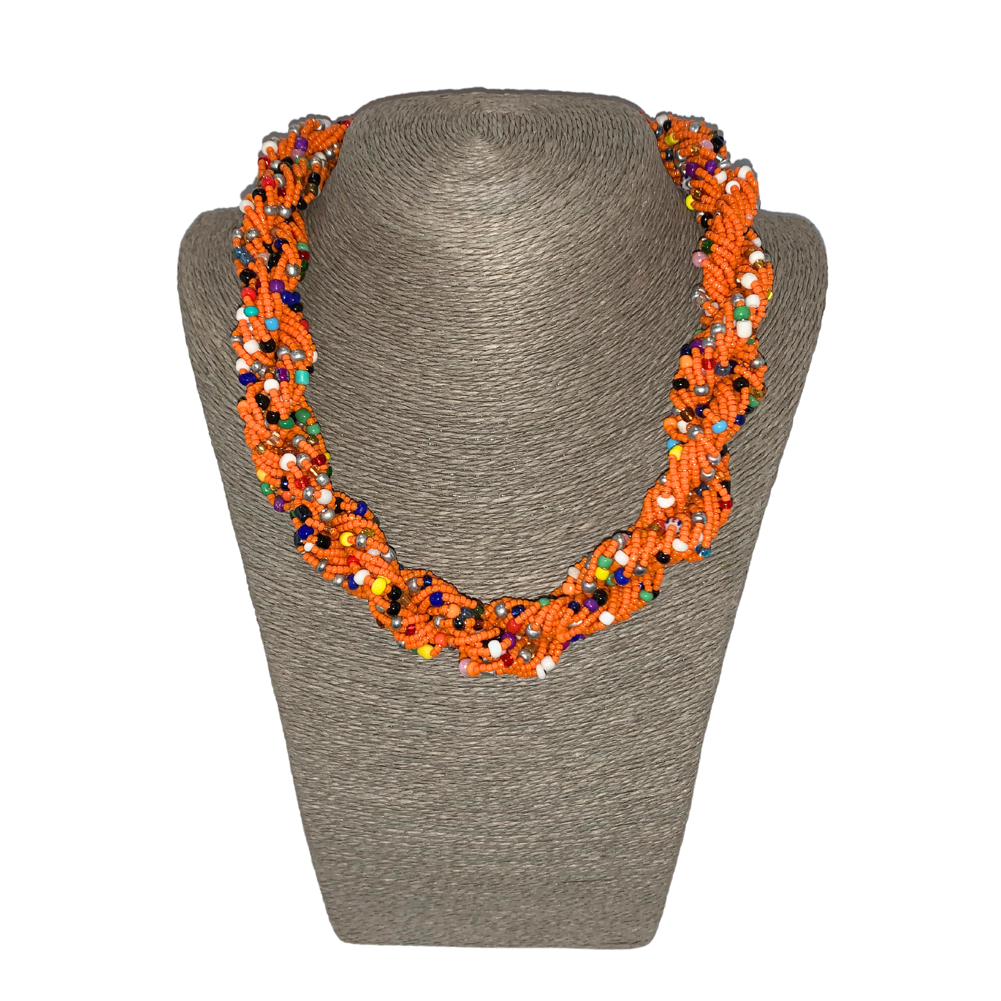 Twisted Zulu Hand Beaded Necklace