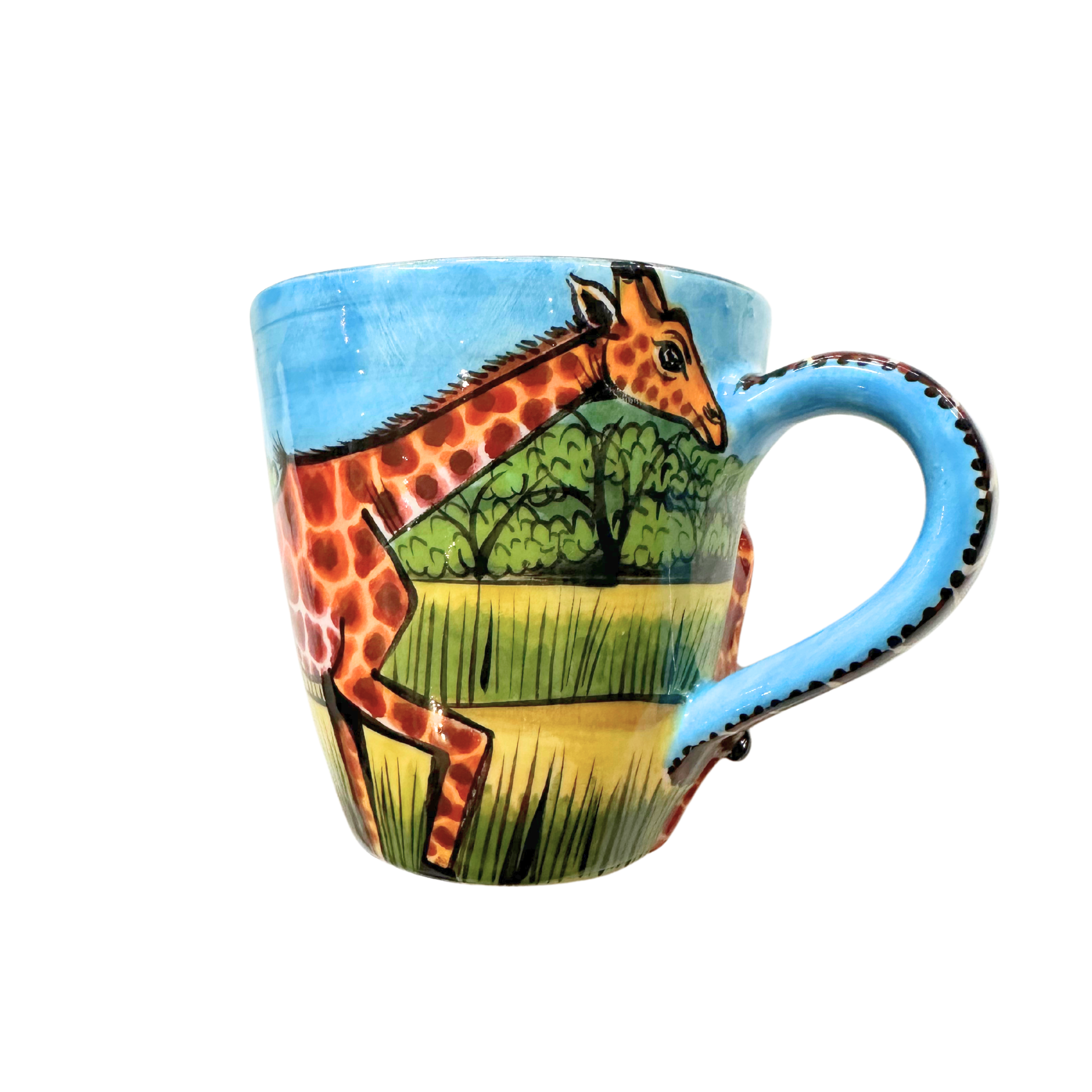 3D Hand Painted Ceramic Giraffe Mug