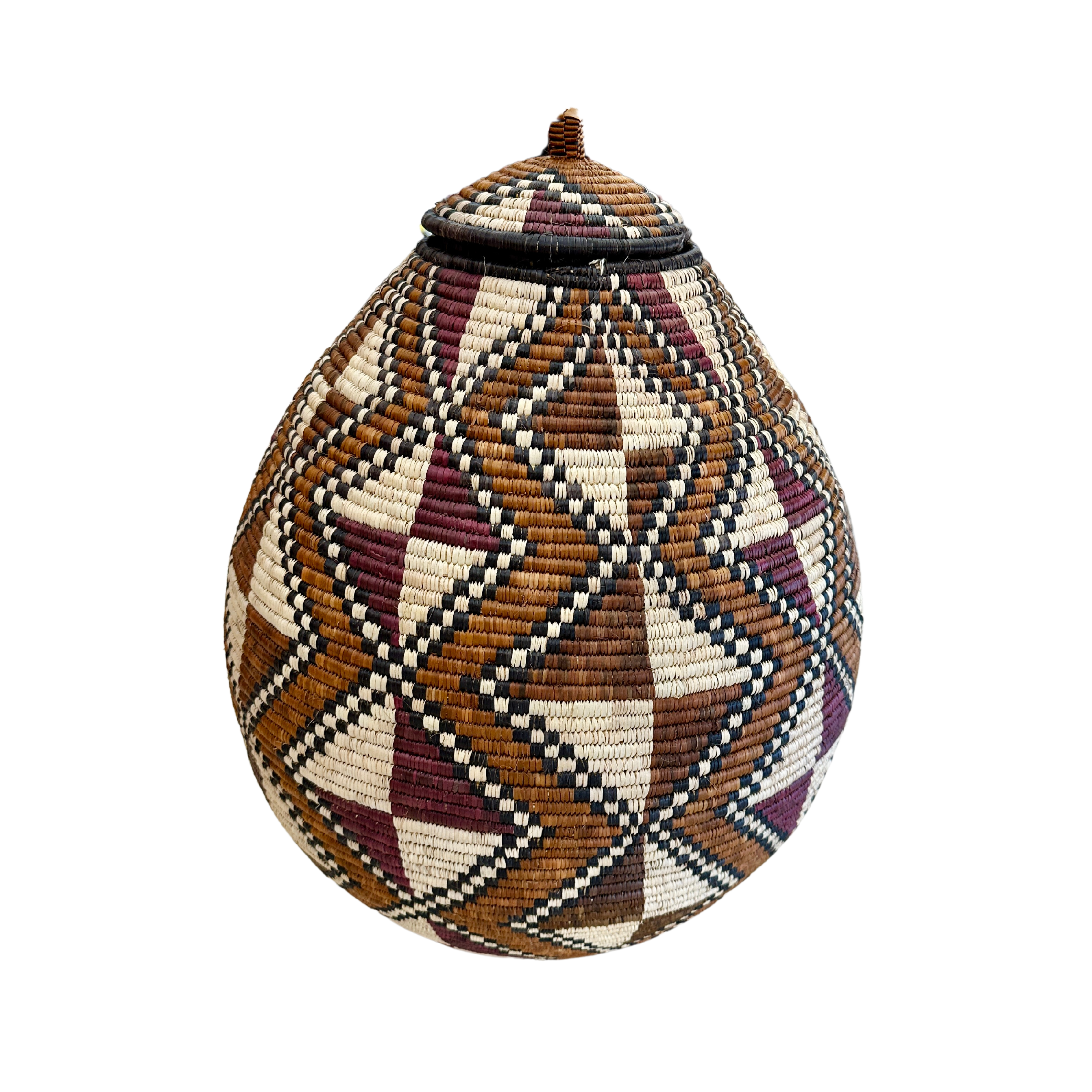 Hand Weaved Checkered Diamond Basket - The Celani