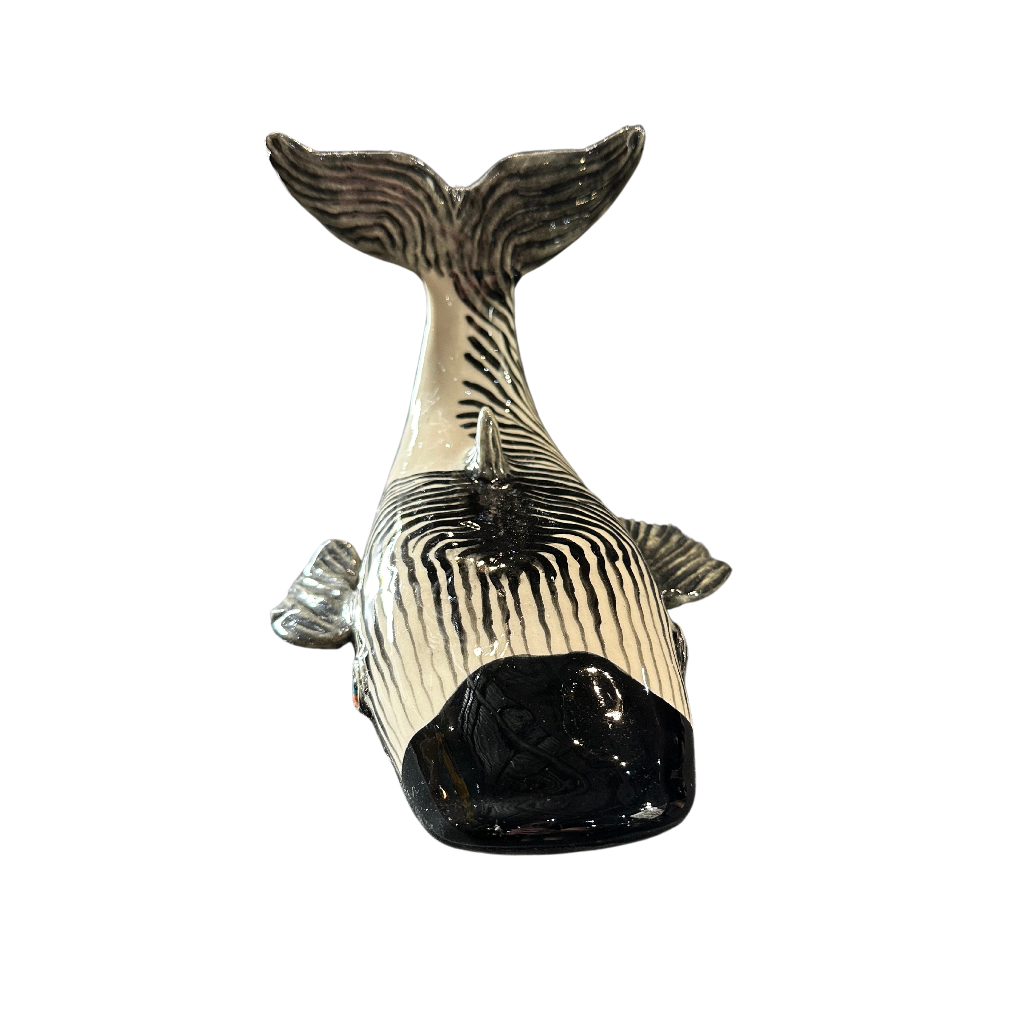 Hand Painted & Moulded Zebra Stripped Whale