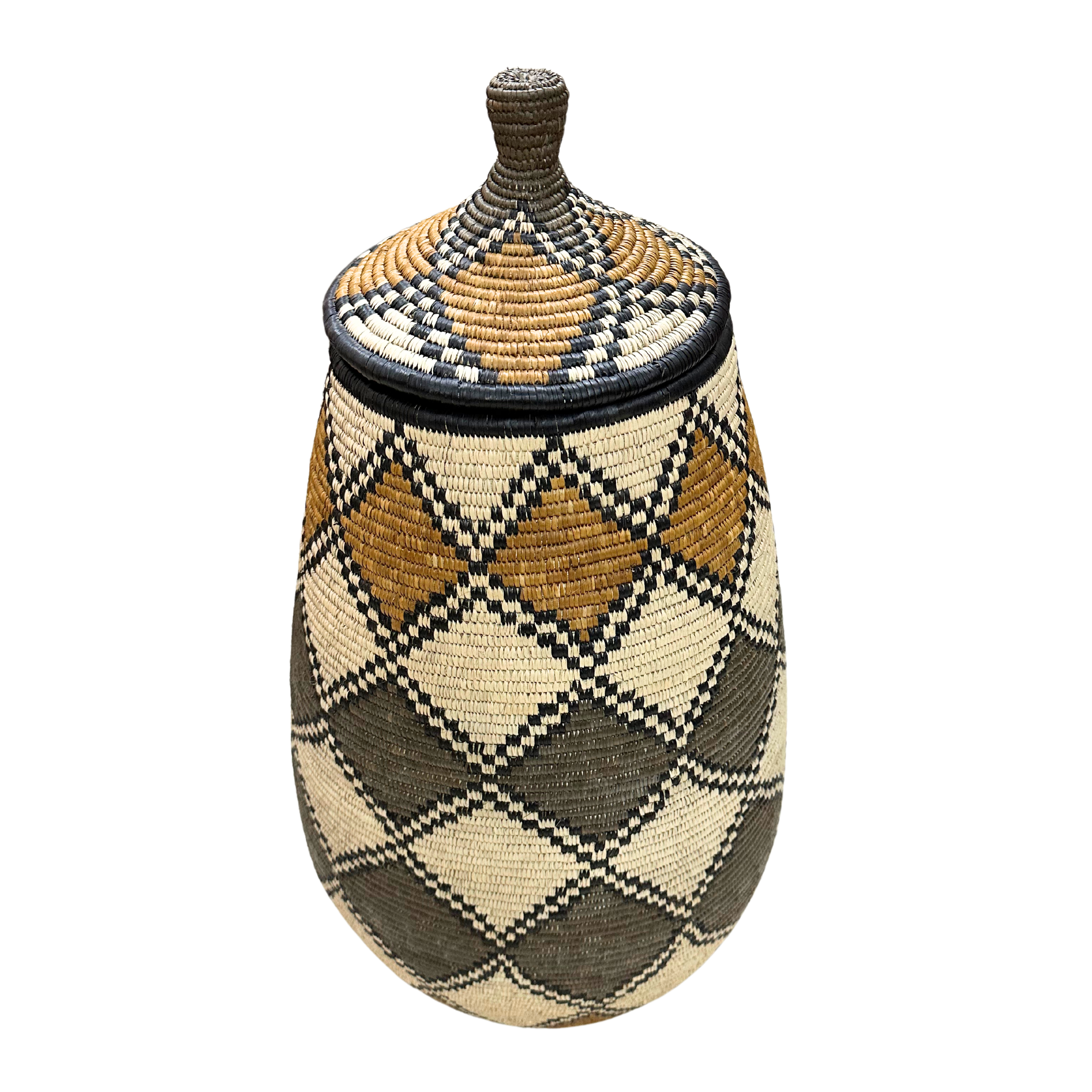 Hand Woven Diamond Zulu Marriage Basket - Kamo