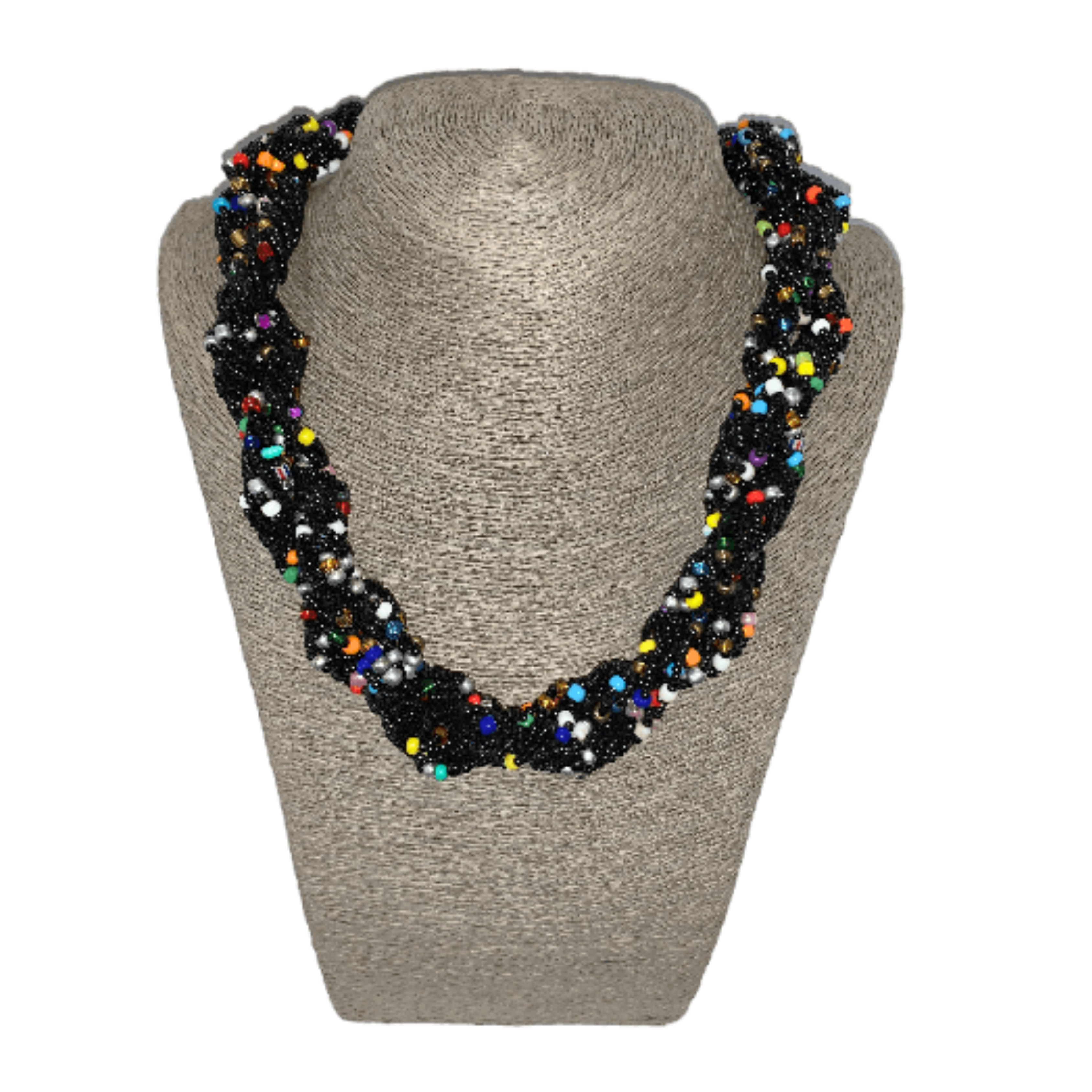 Twisted Zulu Hand Beaded Necklace