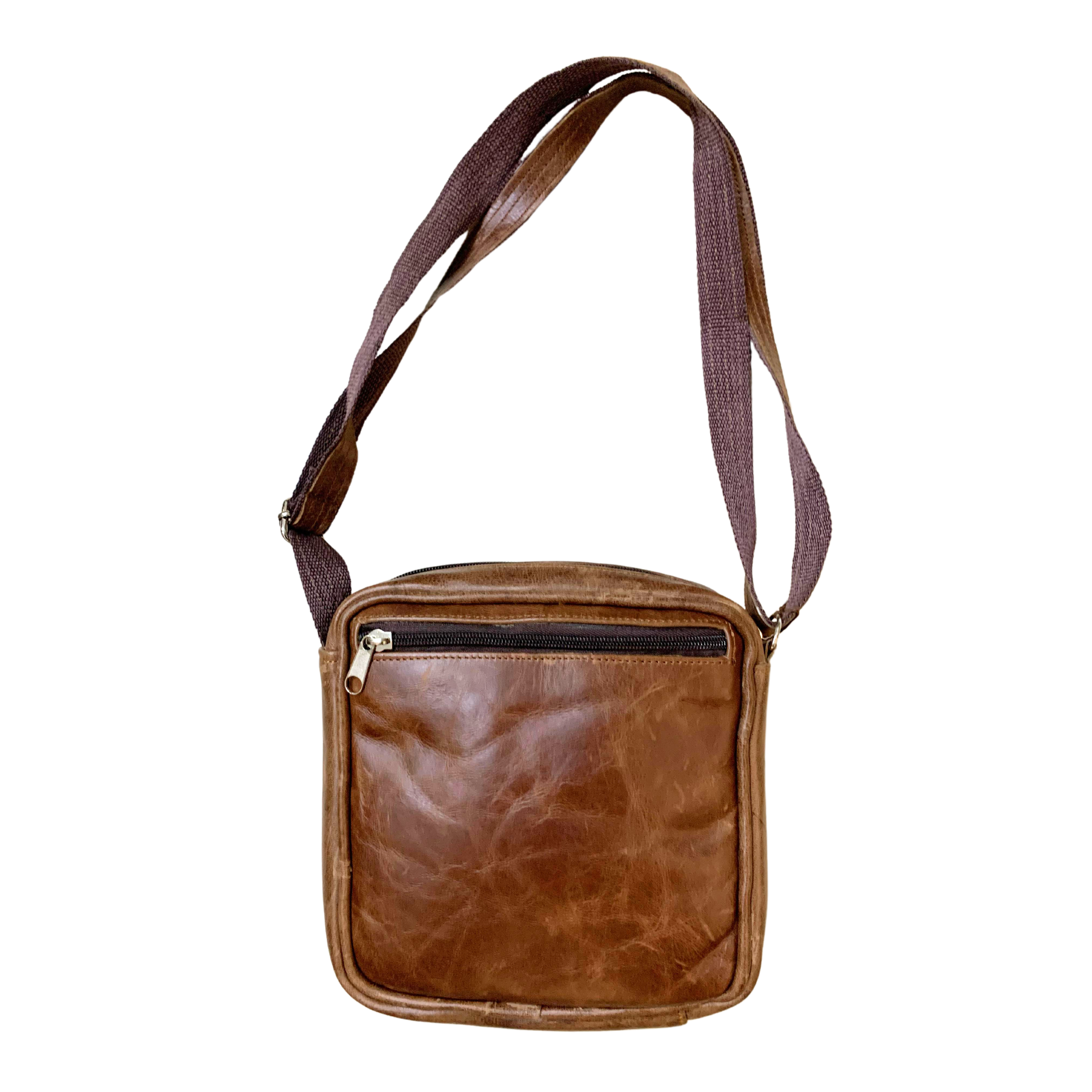 Small Nguni Patch Leather Sling Bag