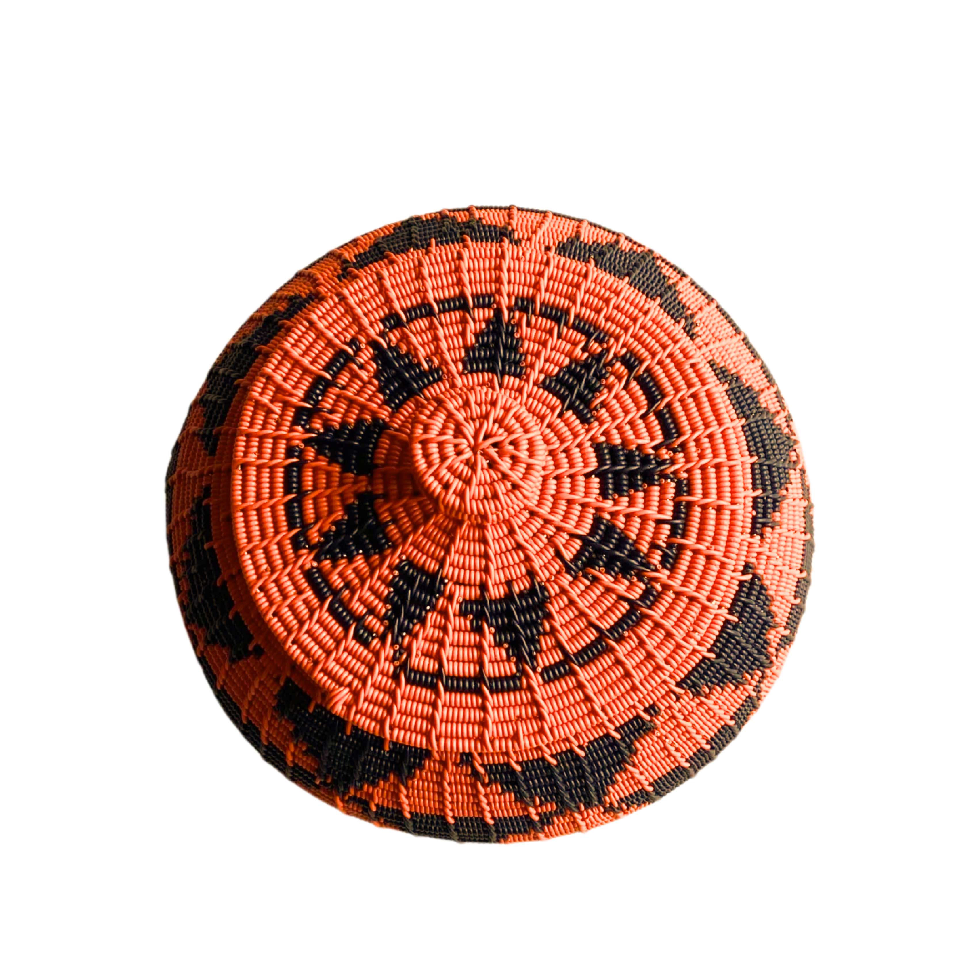 Orange Zulu Telephone Baskets With Lid (16cm)