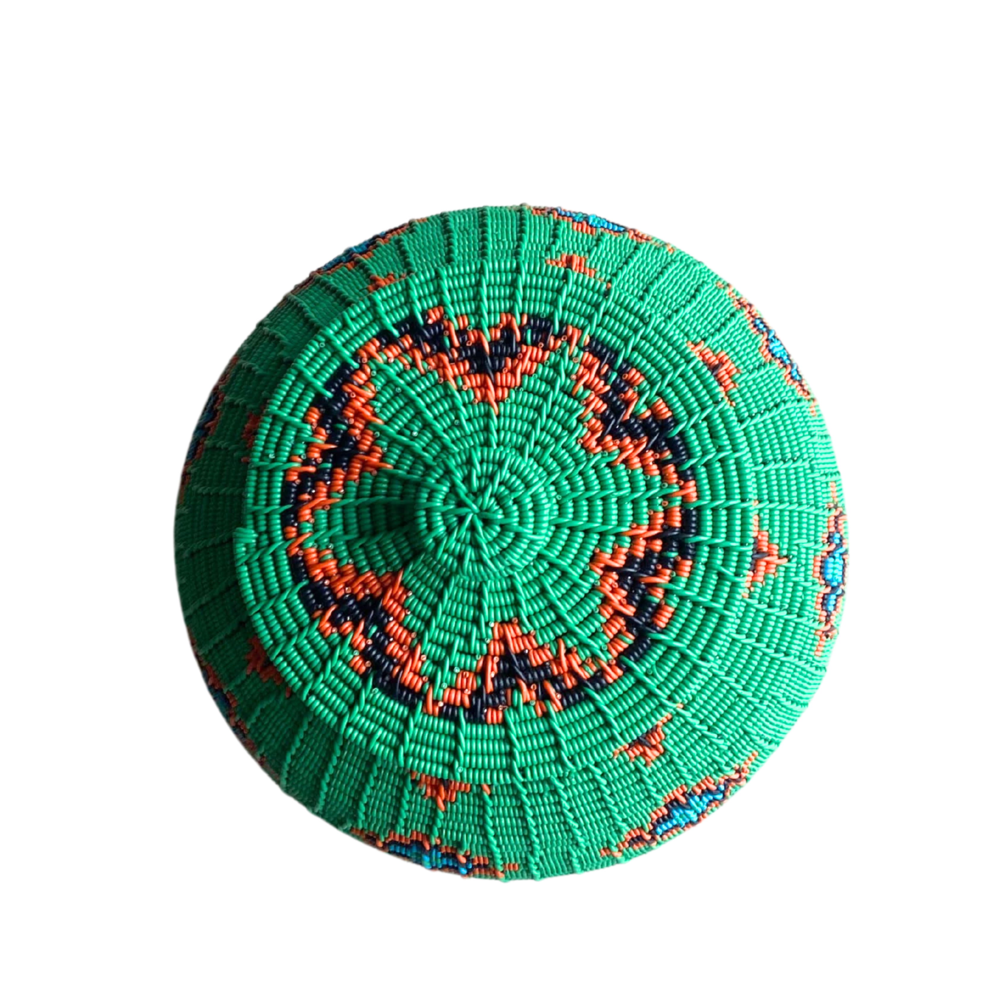 Green Zulu Telephone Baskets With Lids (13cm)