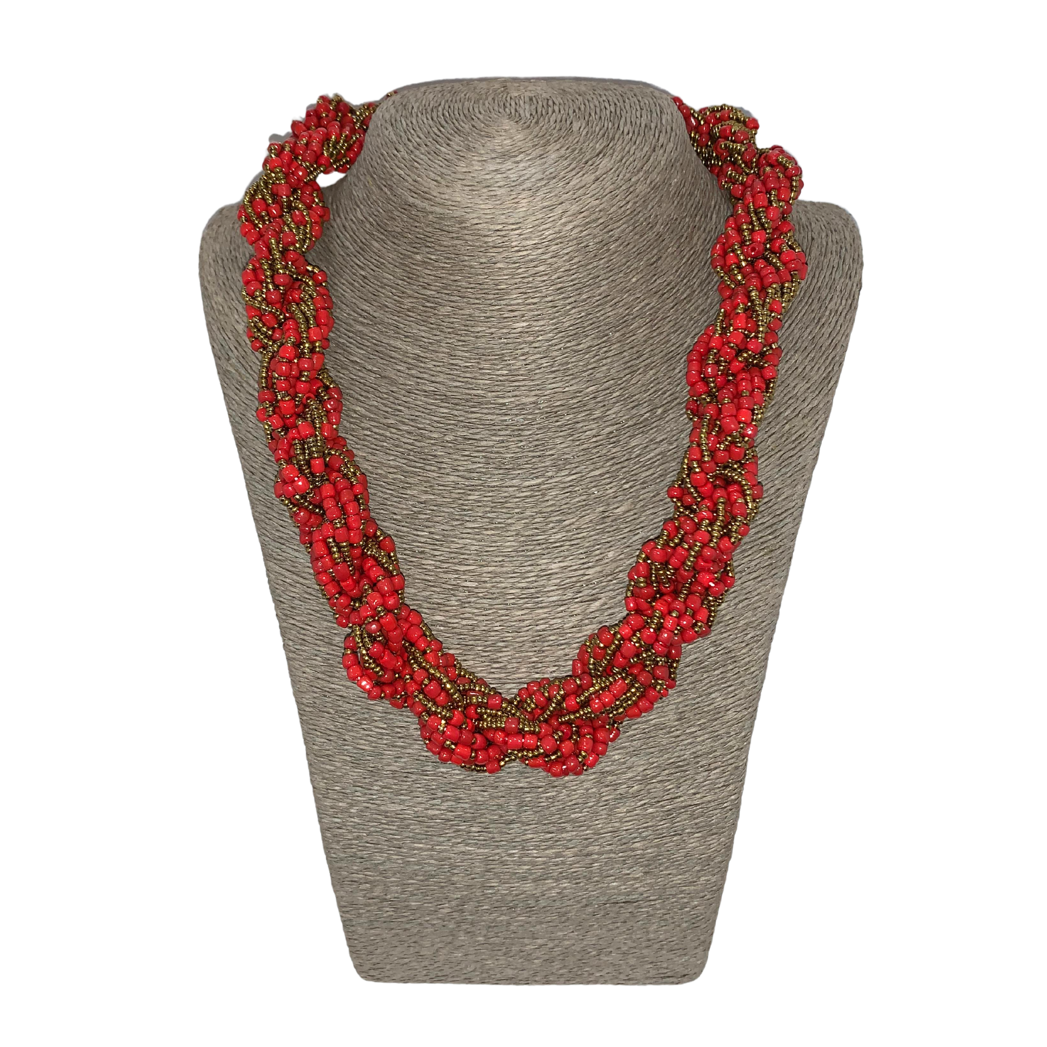 Twisted Zulu Hand Beaded Necklace