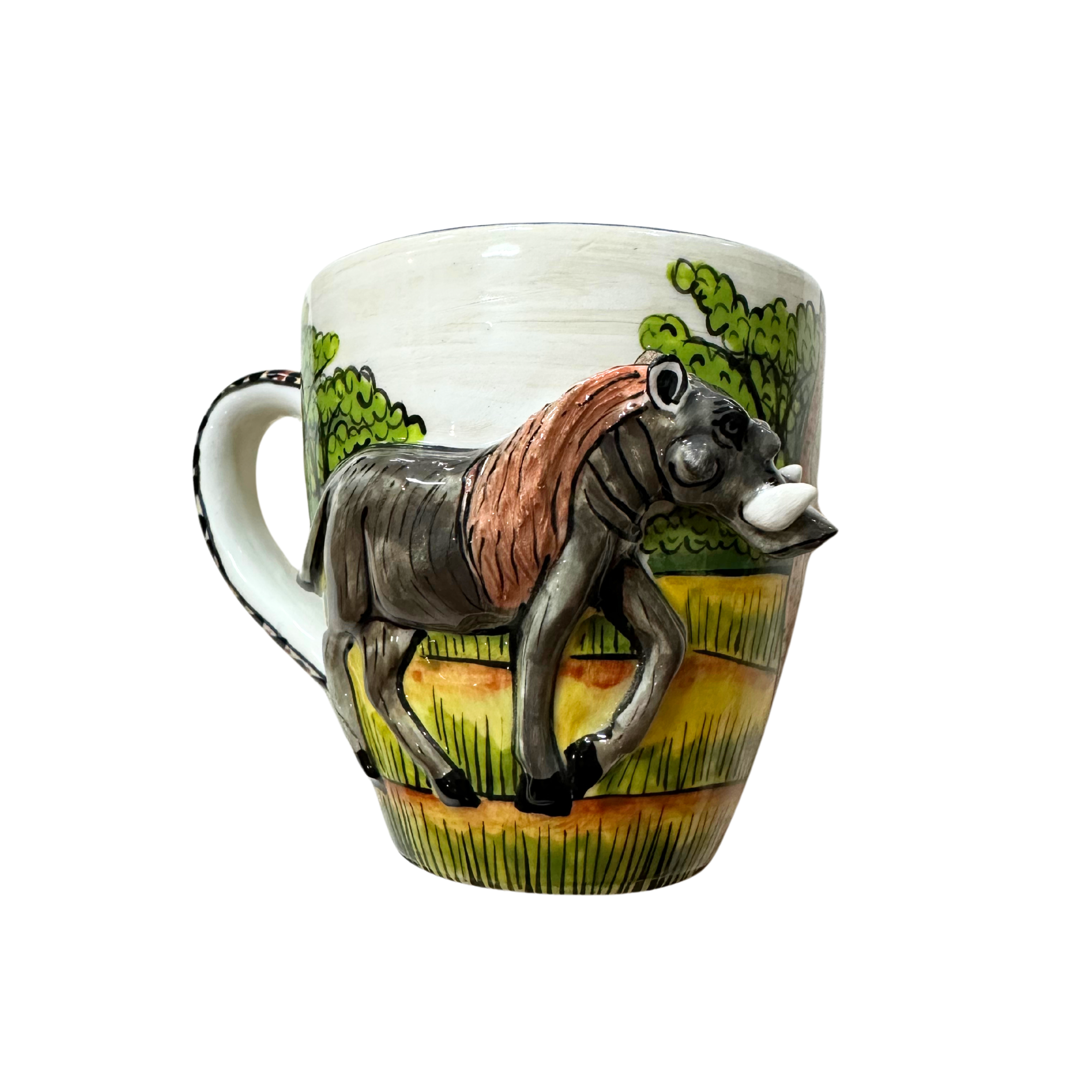 3D Hand Painted Ceramic Warthog Mug