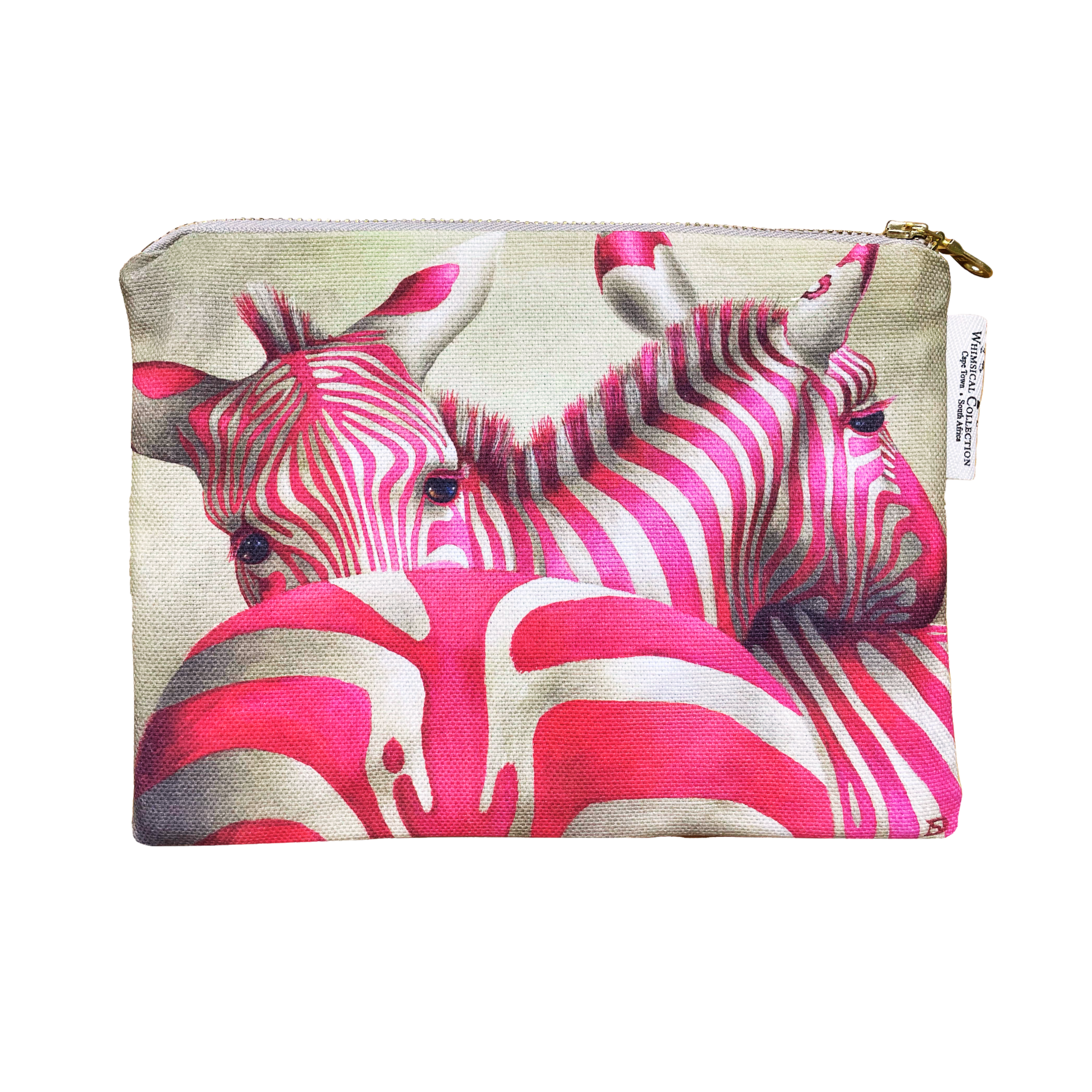 Pink Zebra Small Zip Bag