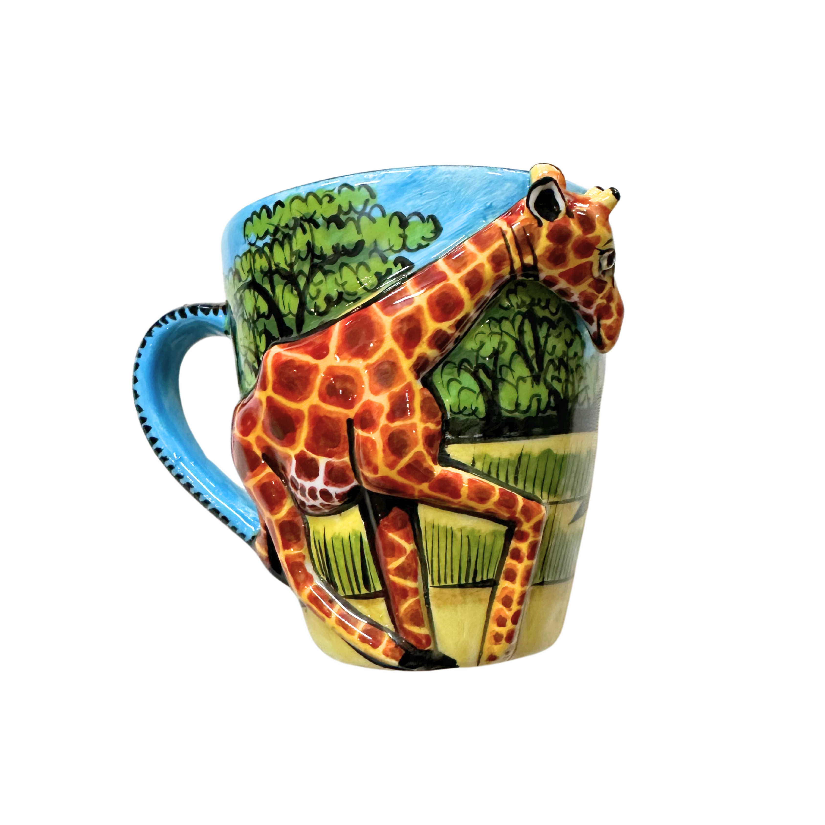 3D Hand Painted Ceramic Giraffe Mug