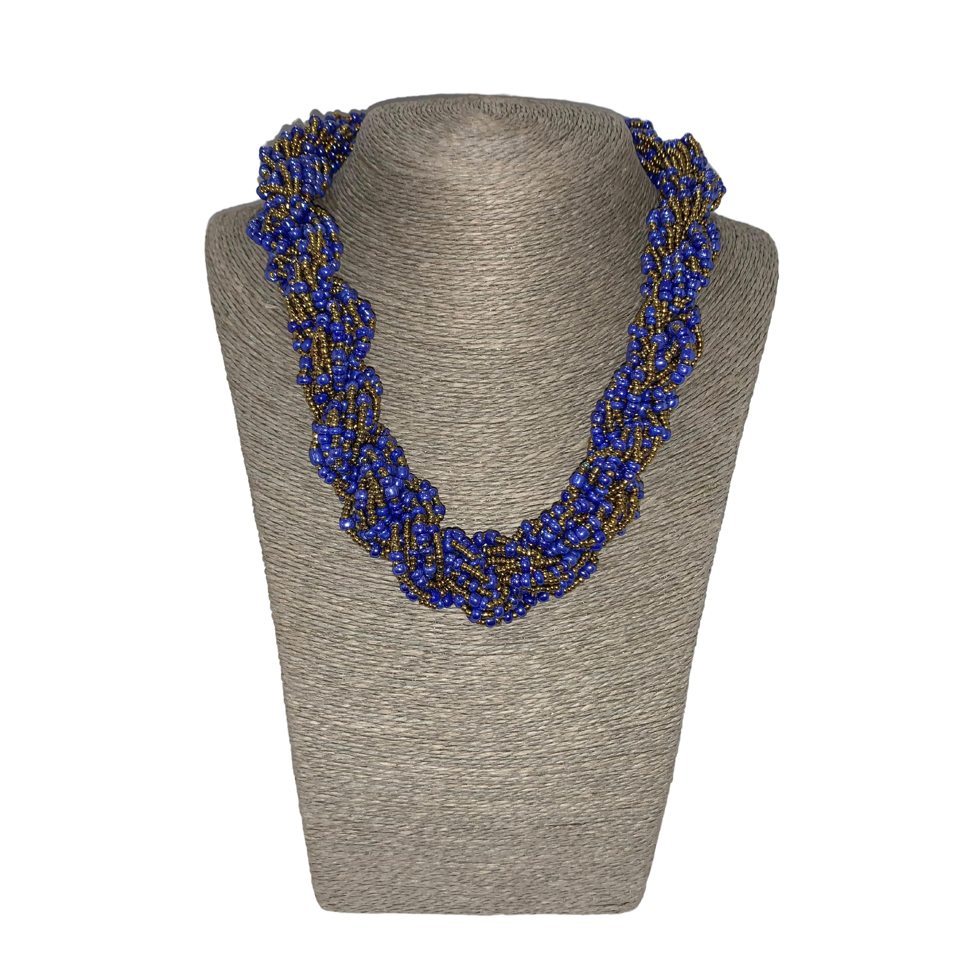 Twisted Zulu Hand Beaded Necklace