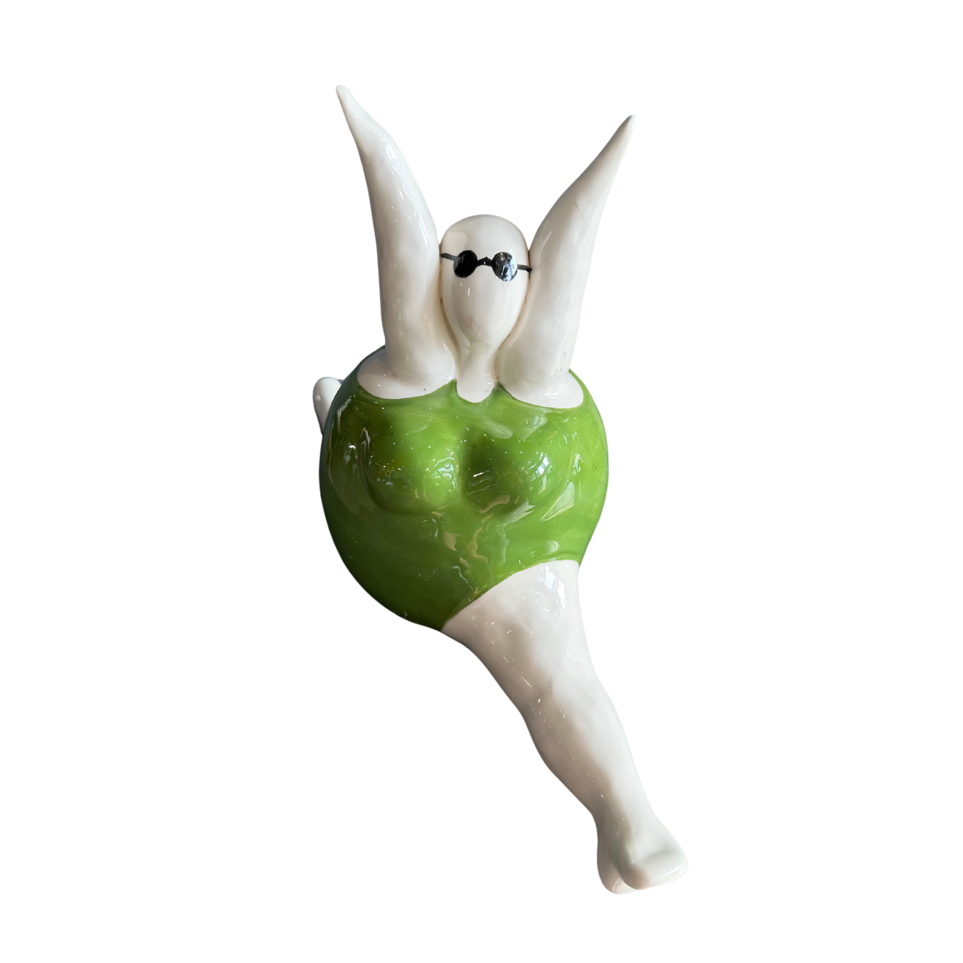 Large Beachy Apple Shaped Fat Lady (Green Full Costume)