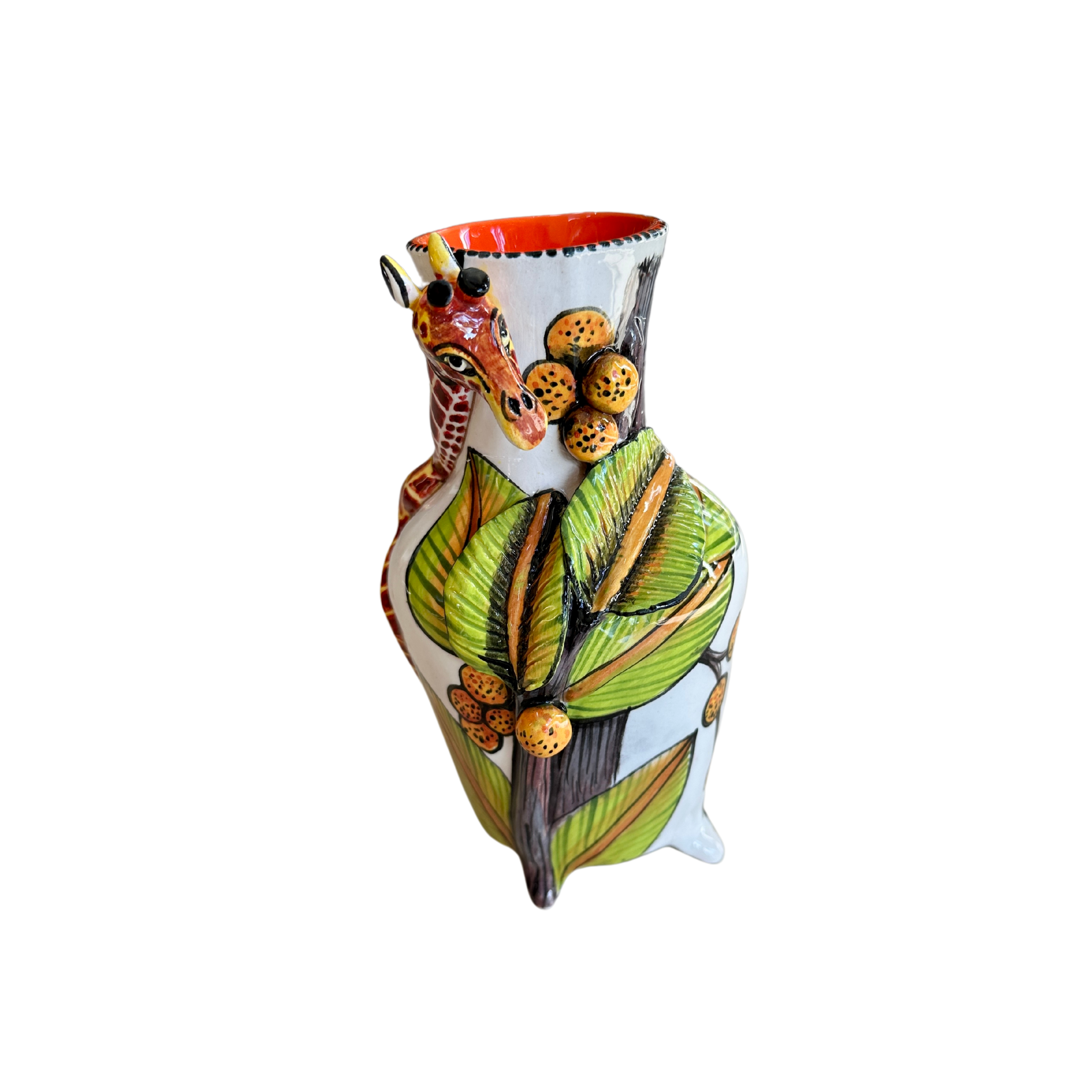 Large 3D Ceramic Giraffe Rose Vase