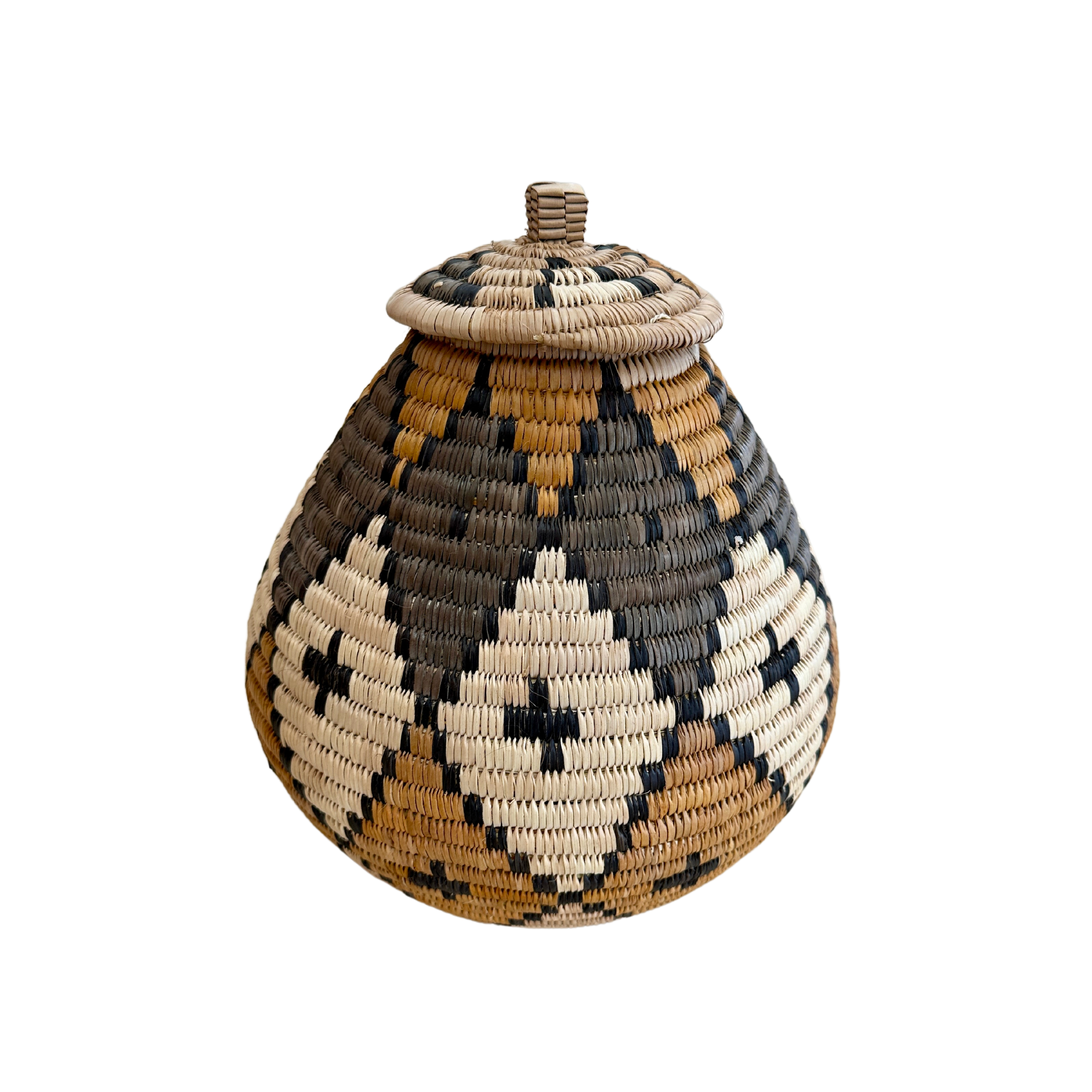 Small Hand Weaved Conical Diamond Basket
