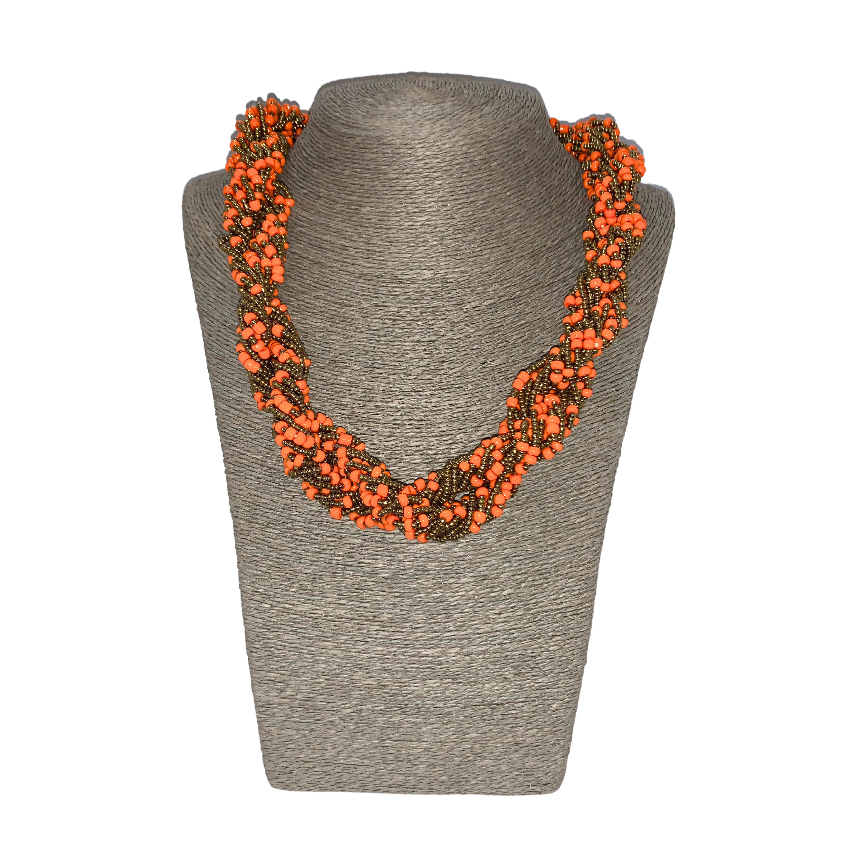 Twisted Zulu Hand Beaded Necklace