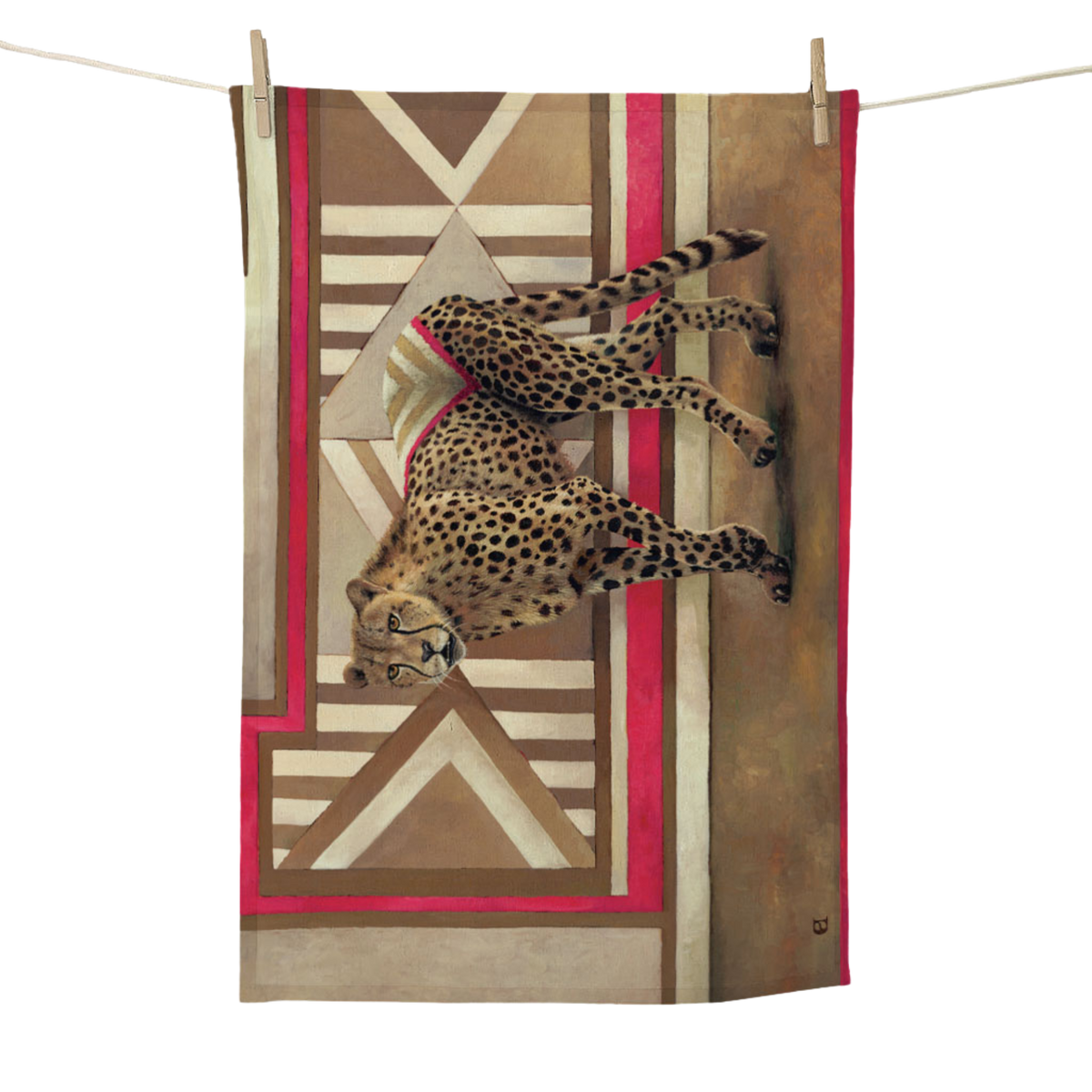 Ndebele Wildlife Cotton Tea Towels (Cheetah)